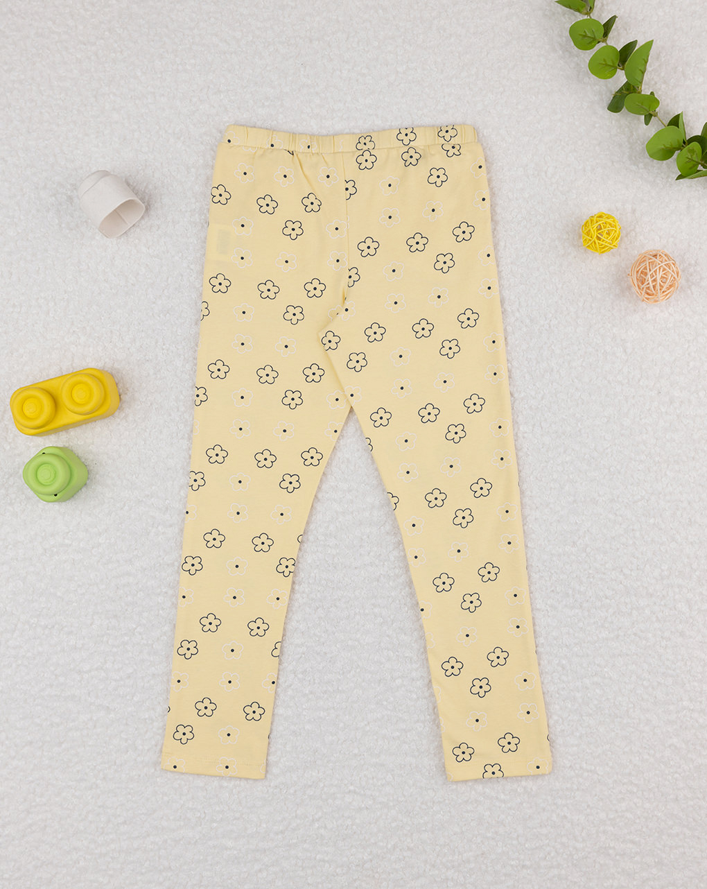 Legging bimba giallo fiori allover