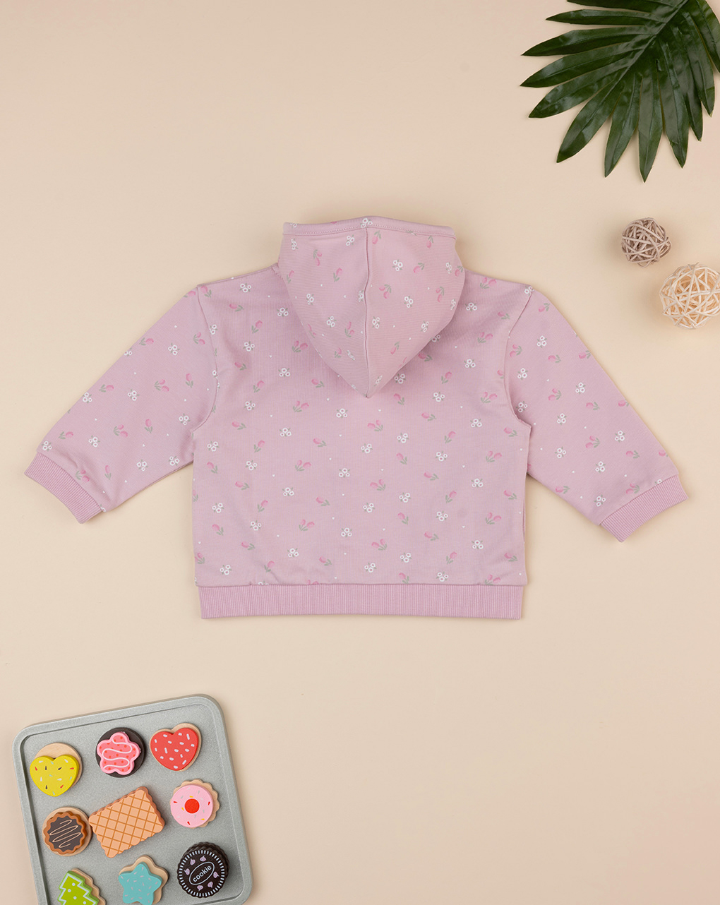Felpa bimba rosa fiori allover