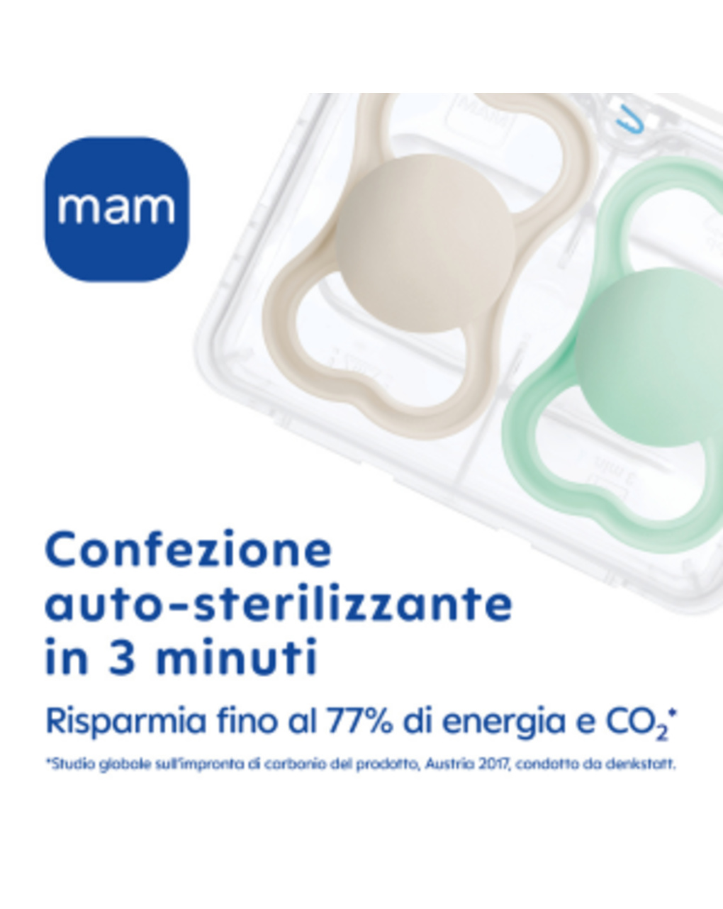 Ciuccio original start per neonato in set da 2 - 0-2 mesi - azzurro - mam