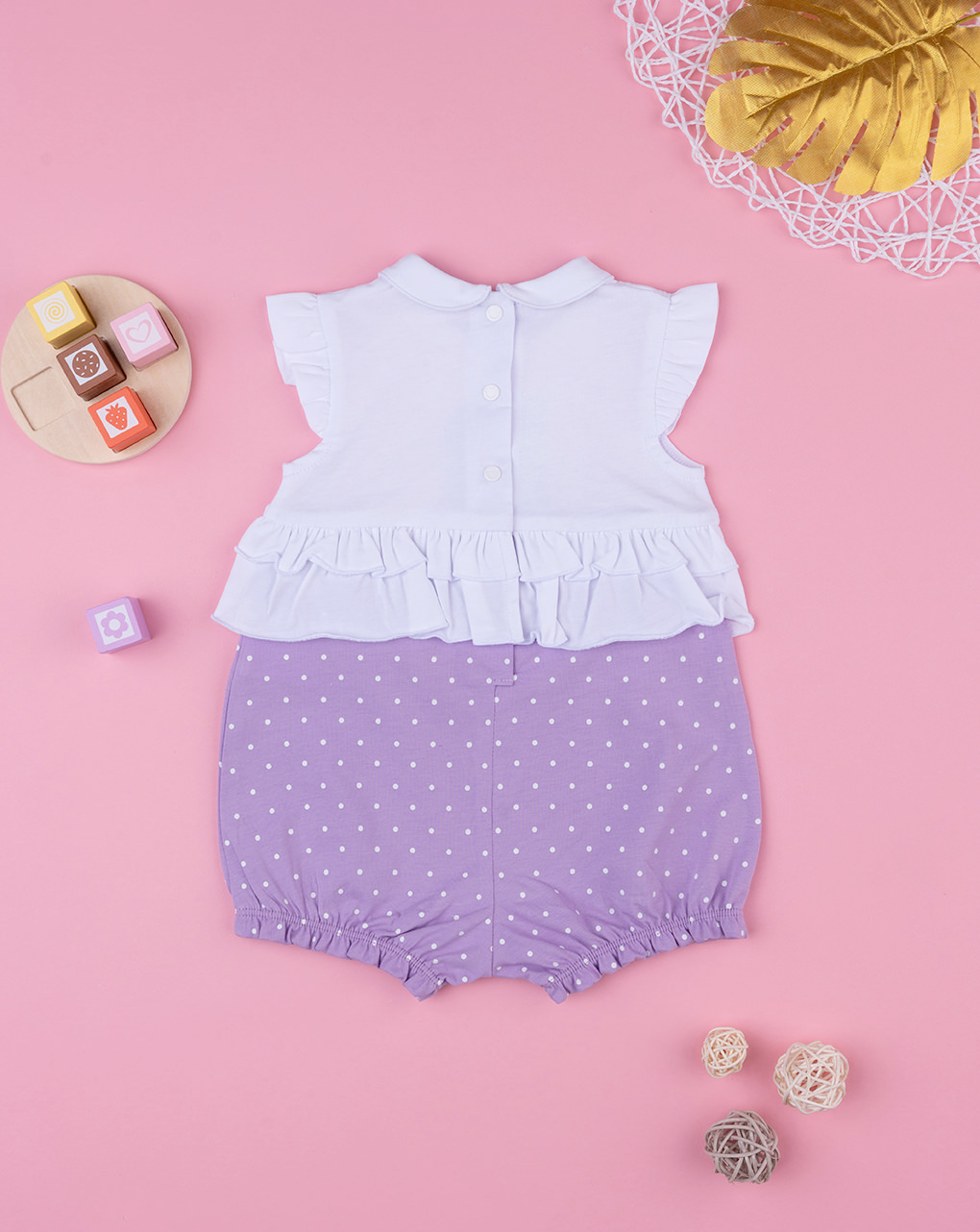 Pagliaccetto neonata in jersey pois