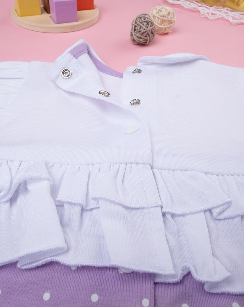 Pagliaccetto neonata in jersey pois