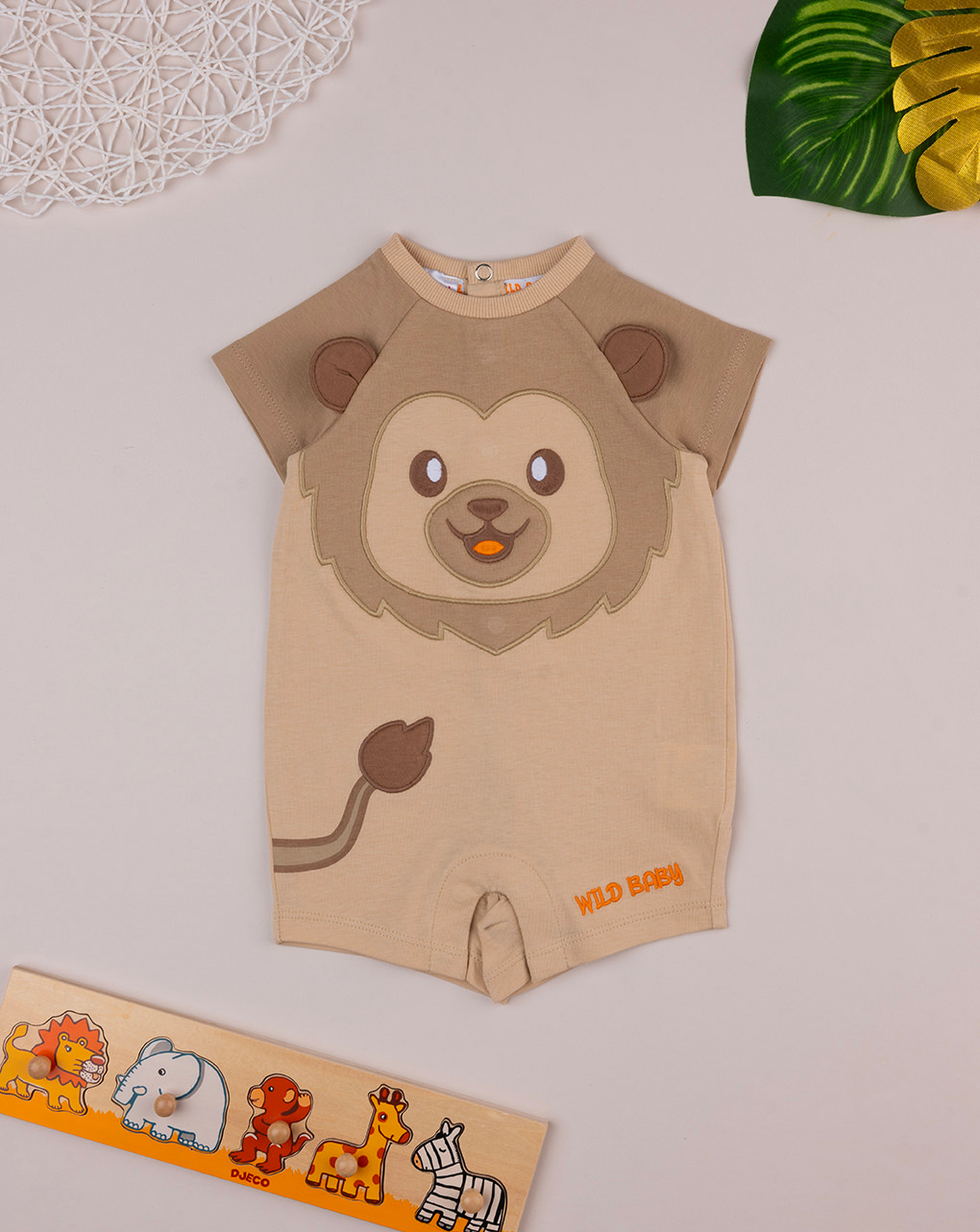Tutina corta neonato "leone"