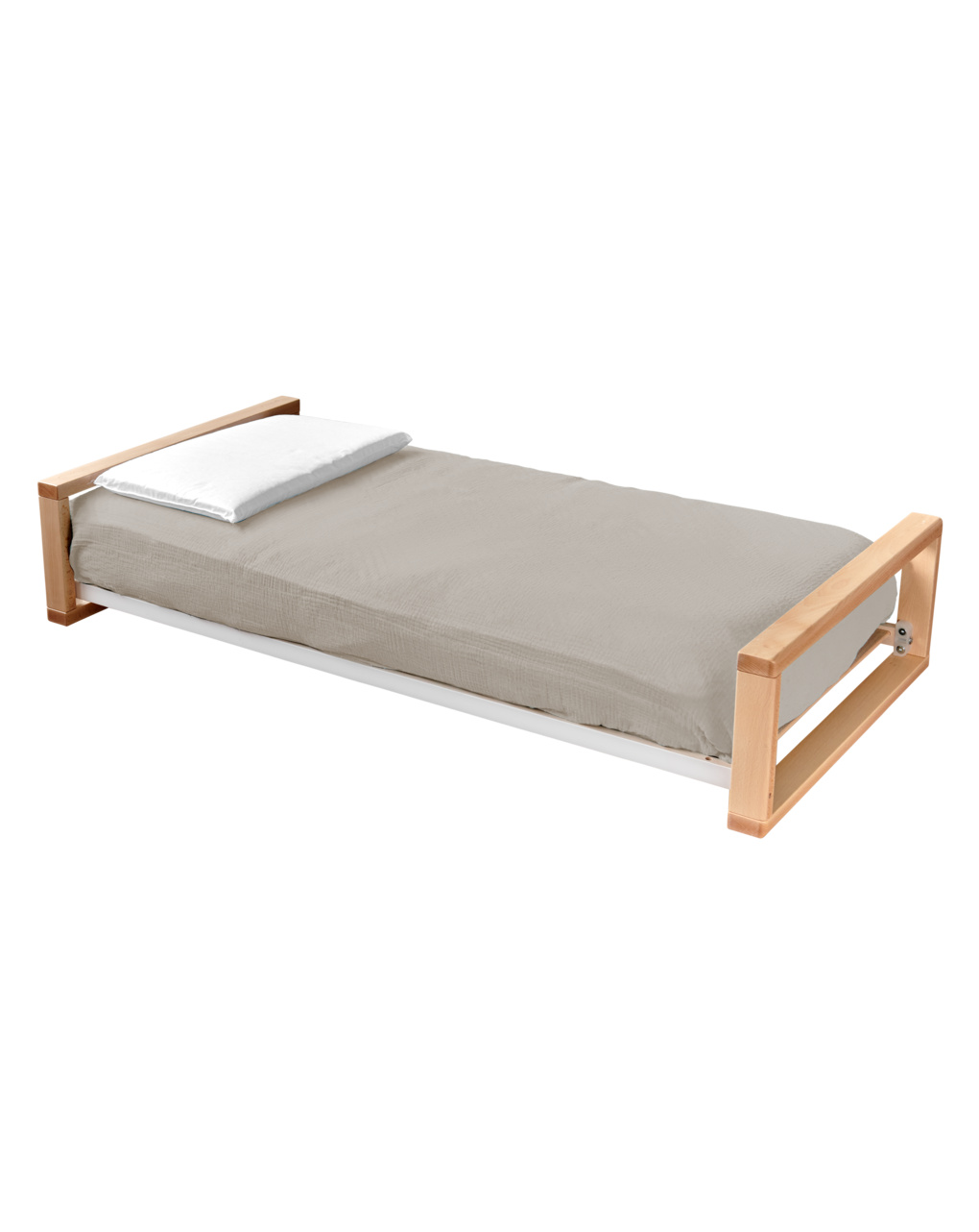 Letto infinito naturale-bianco c/tessile muslin sabbia- italbaby