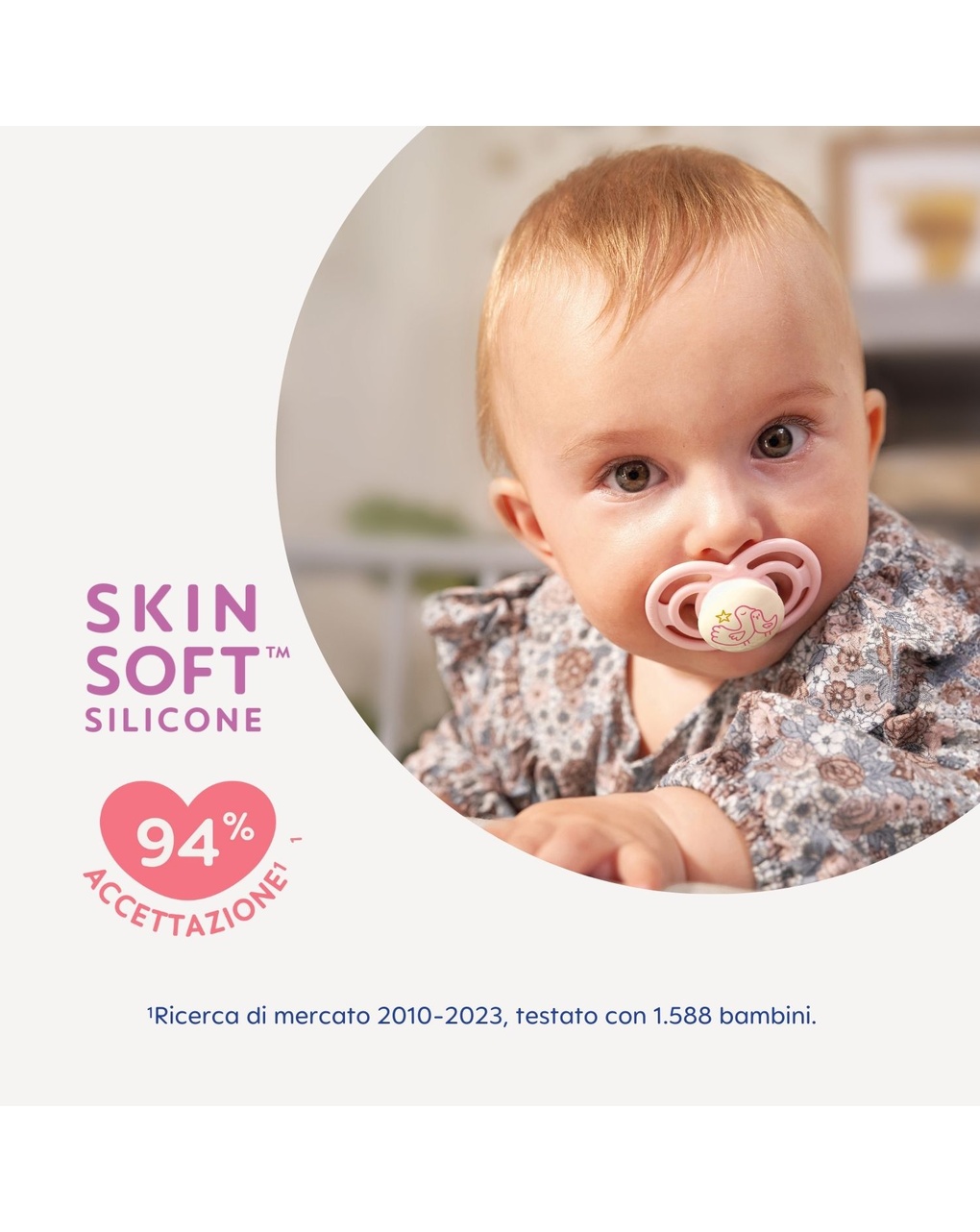 Succhietto perfect confezione doppia 6+ mesi - con porta ciuccio - rosa - mam