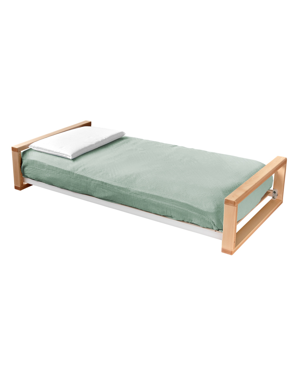 Letto infinito naturale-bianco c/tessile muslin verde - italbaby
