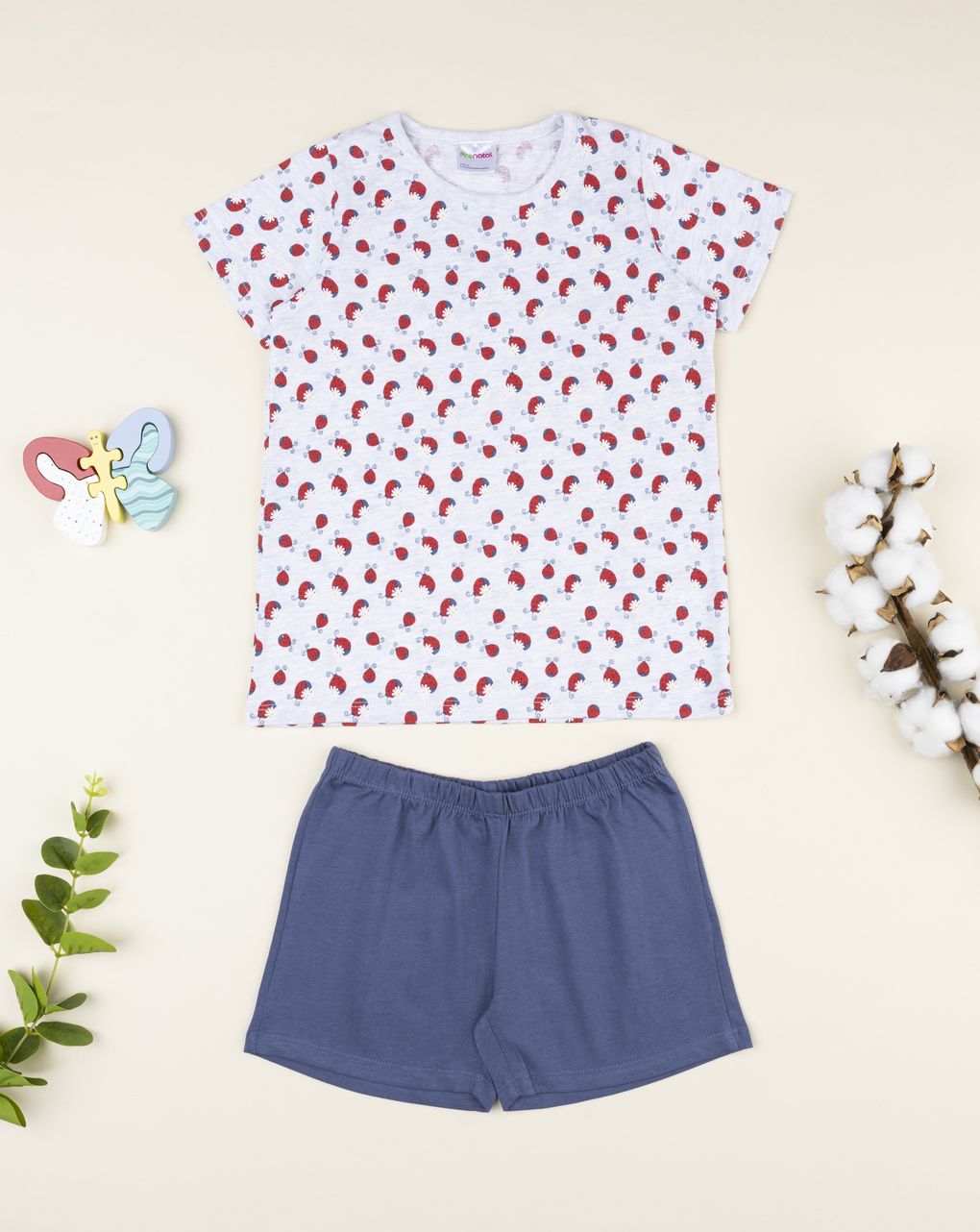 Pigiama bambina estivo coccinelle allover