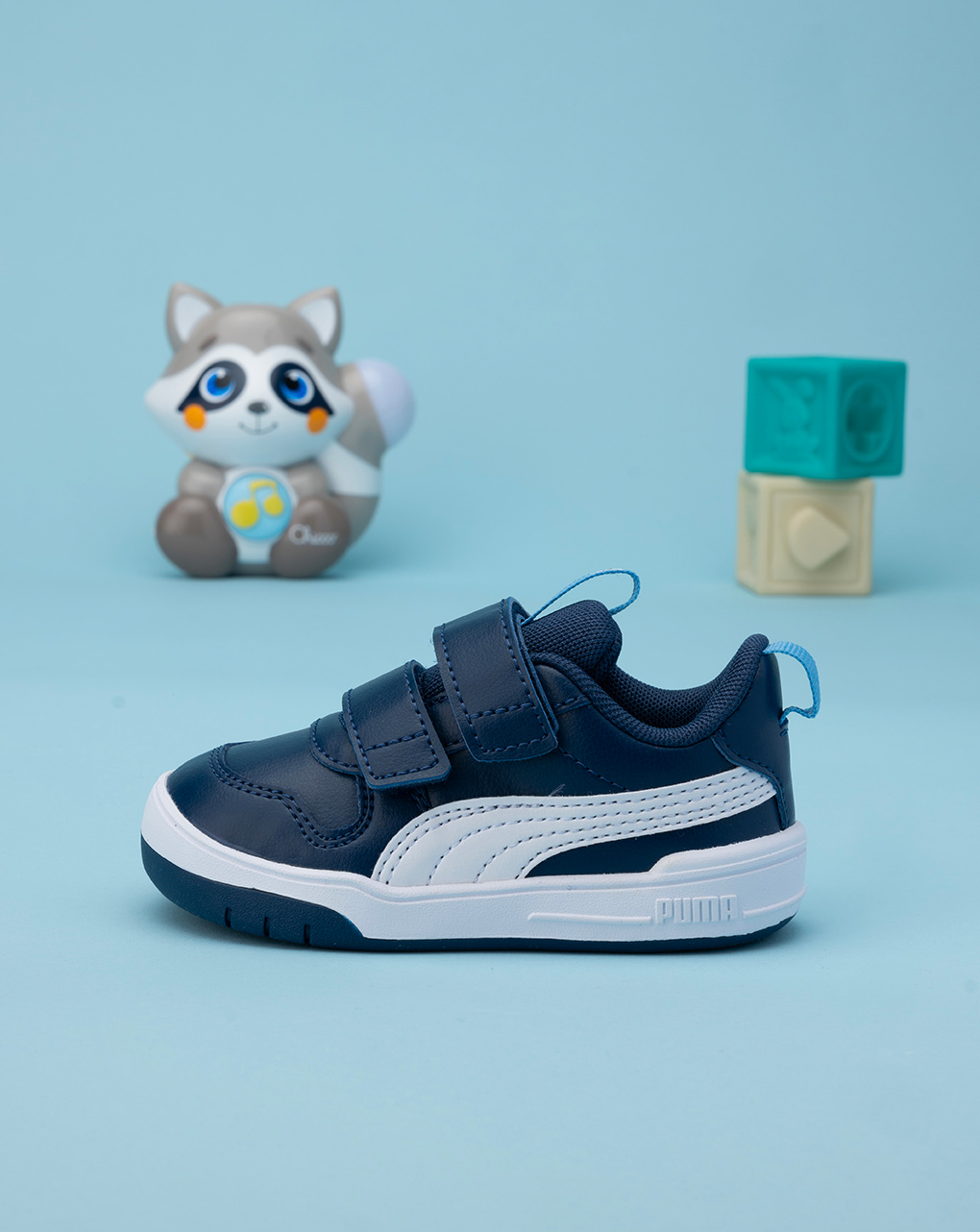 Scarpe puma bimbo blu con strappo