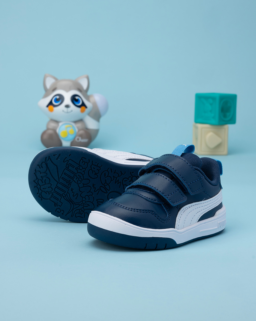 Scarpe puma bimbo blu con strappo