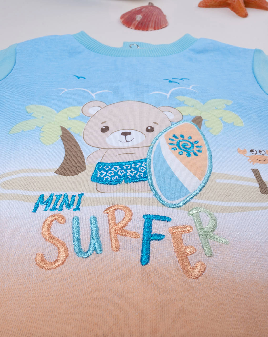 Completo corto neonato maglia + shorts "surf"