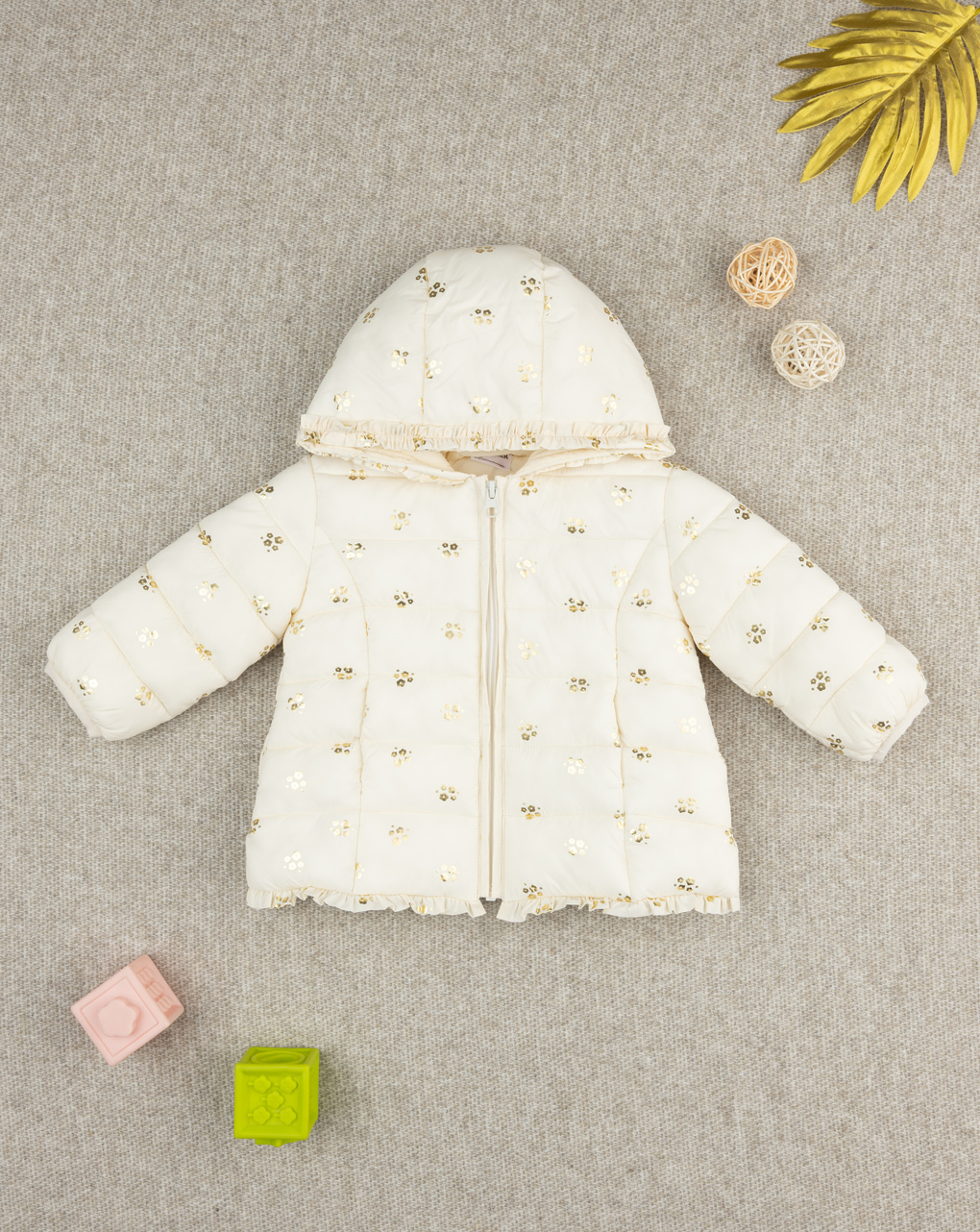 Giacca bimba panna con allover
