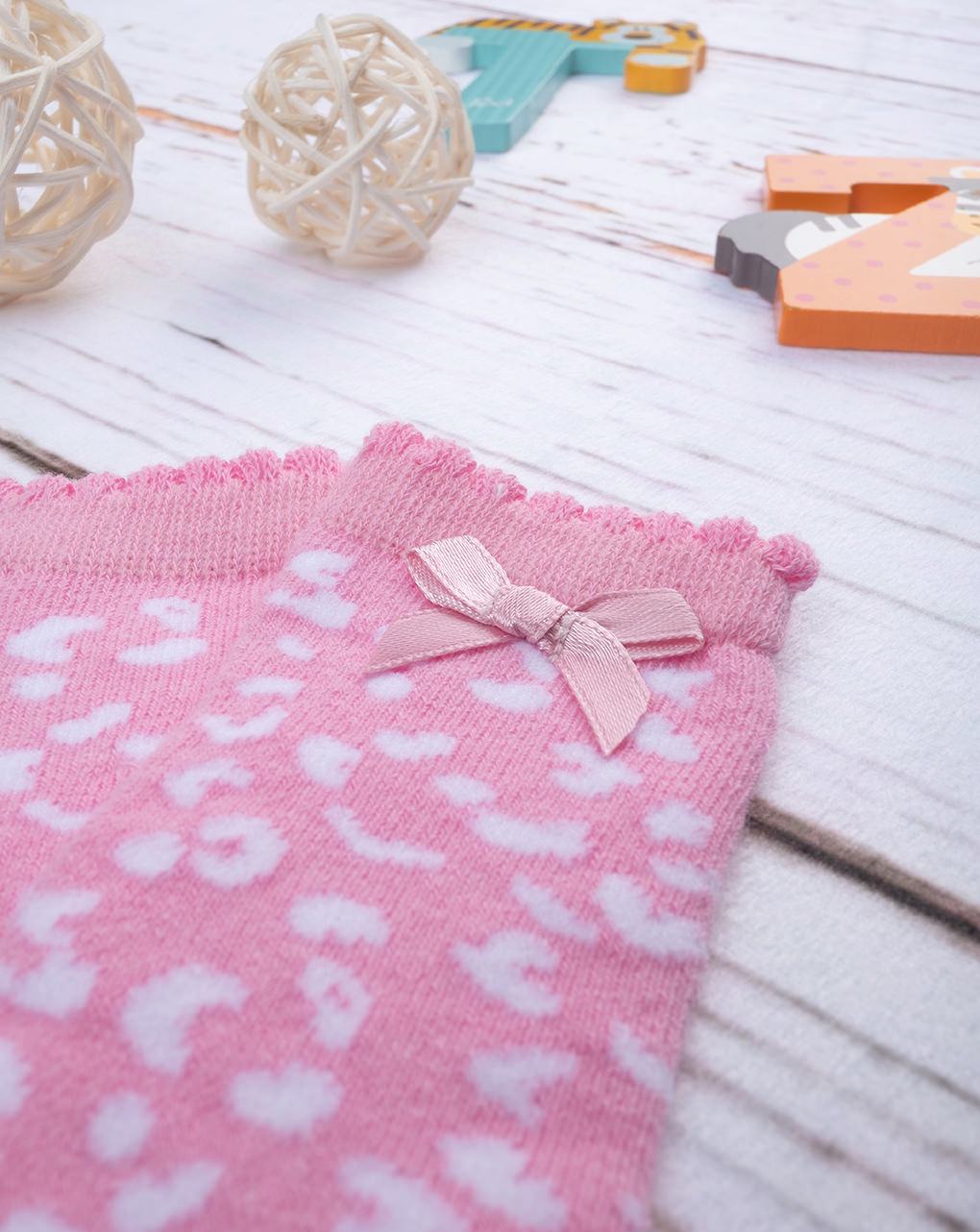 Pack 2 gambaletti bimbo rosa organic cotton