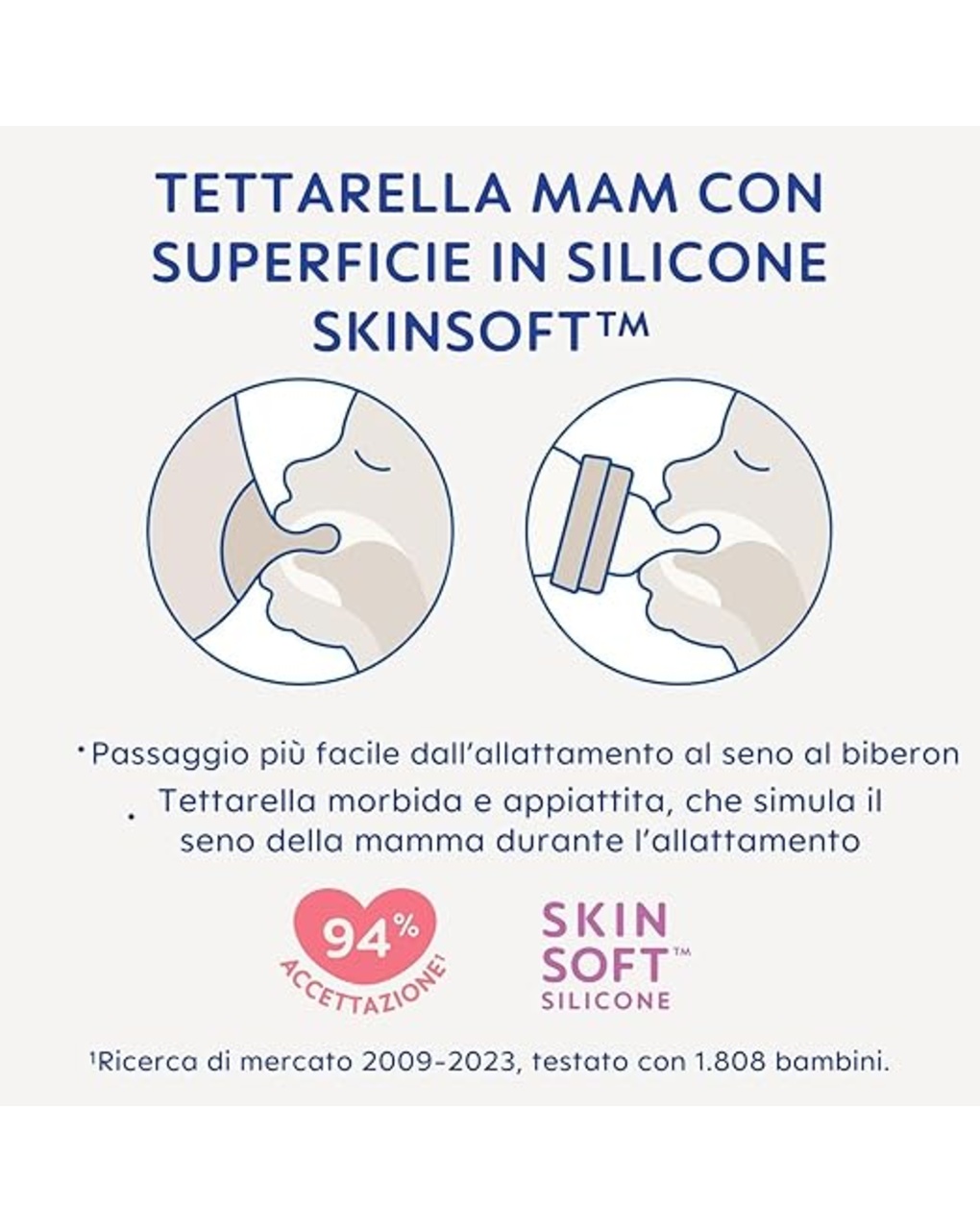 Biberon easy active baby bottle 330 ml 4+ mesi, tettarella misura 3 piatta e simmetrica, azzurro - mam