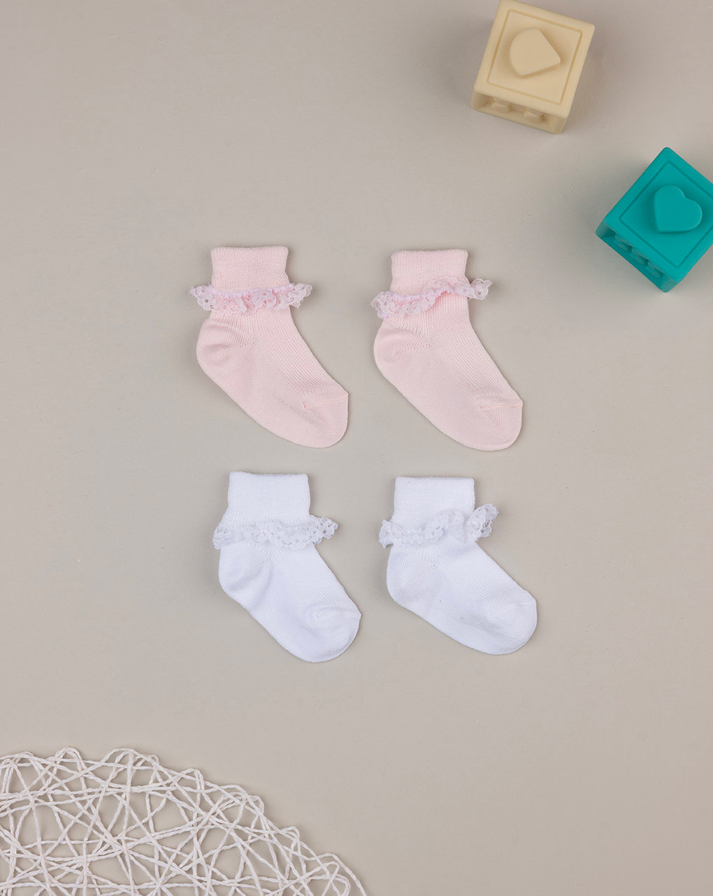 Pack 2 paia di calzini con pizzo