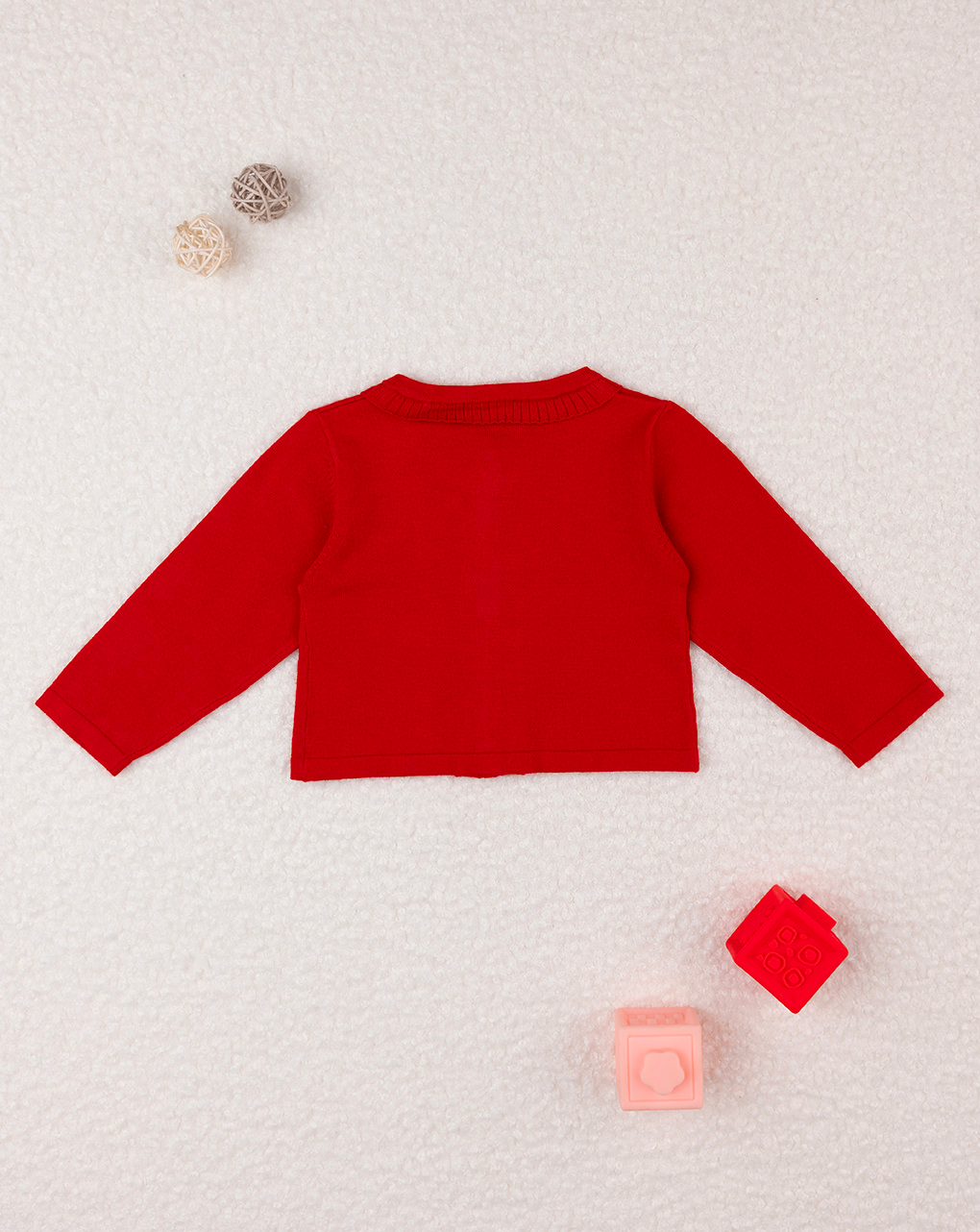 Cardigan tricot bimba rosso