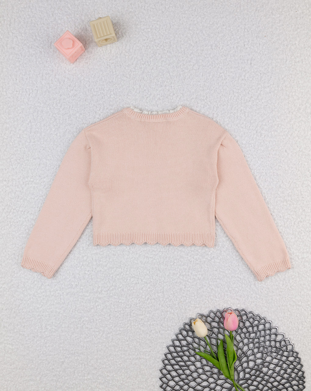 Maglia tricot bimba rosa