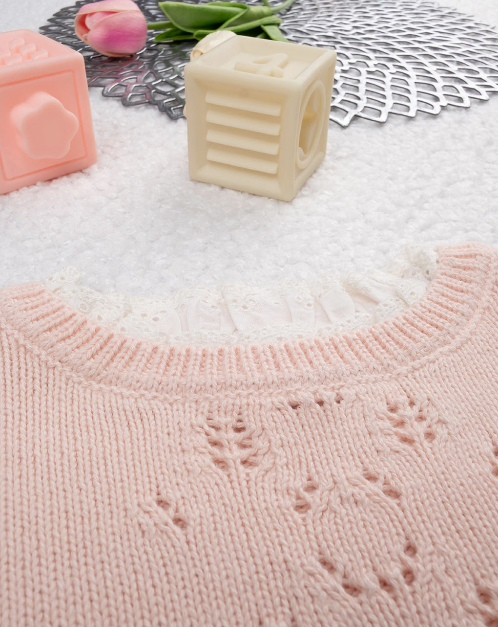 Maglia tricot bimba rosa