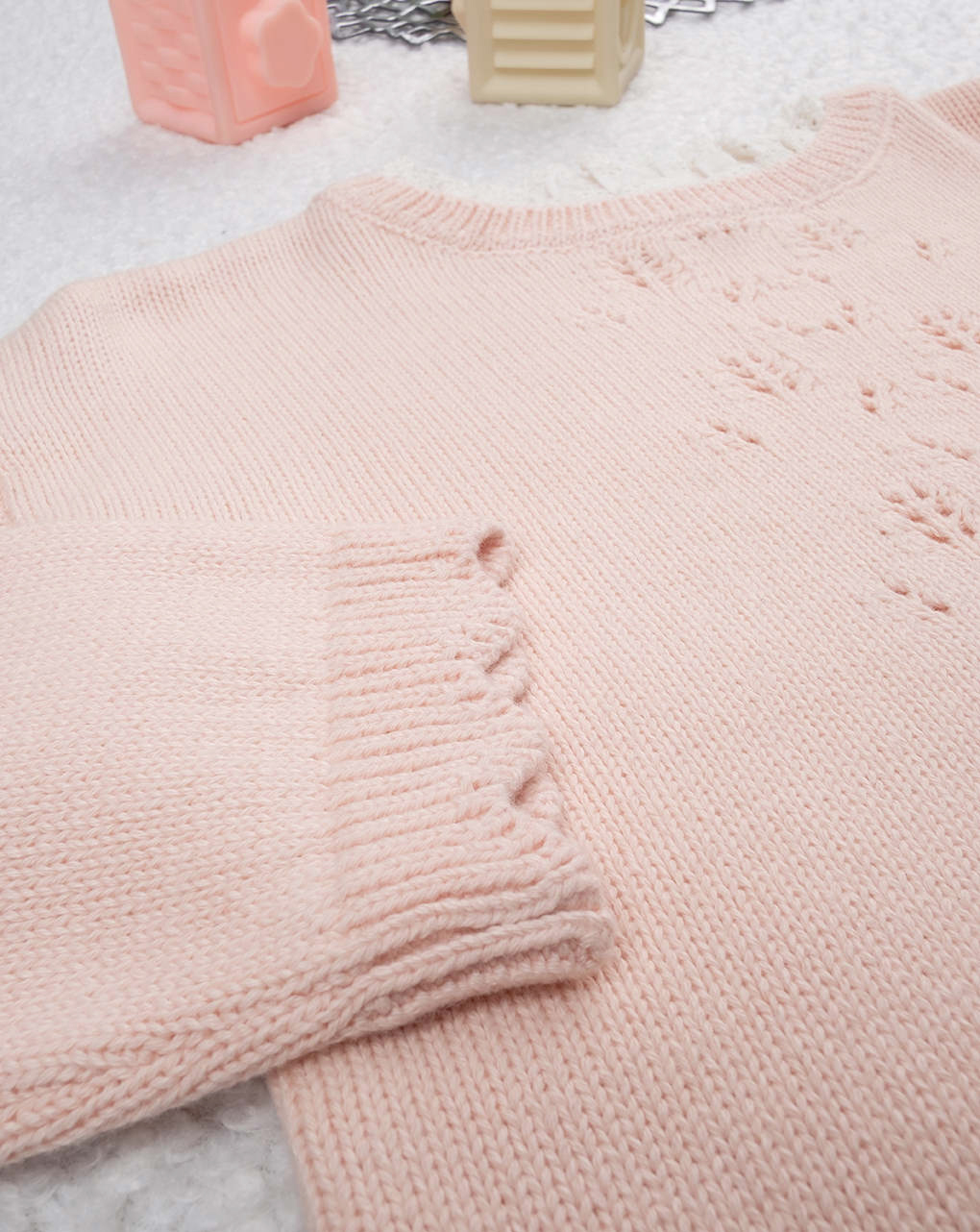 Maglia tricot bimba rosa