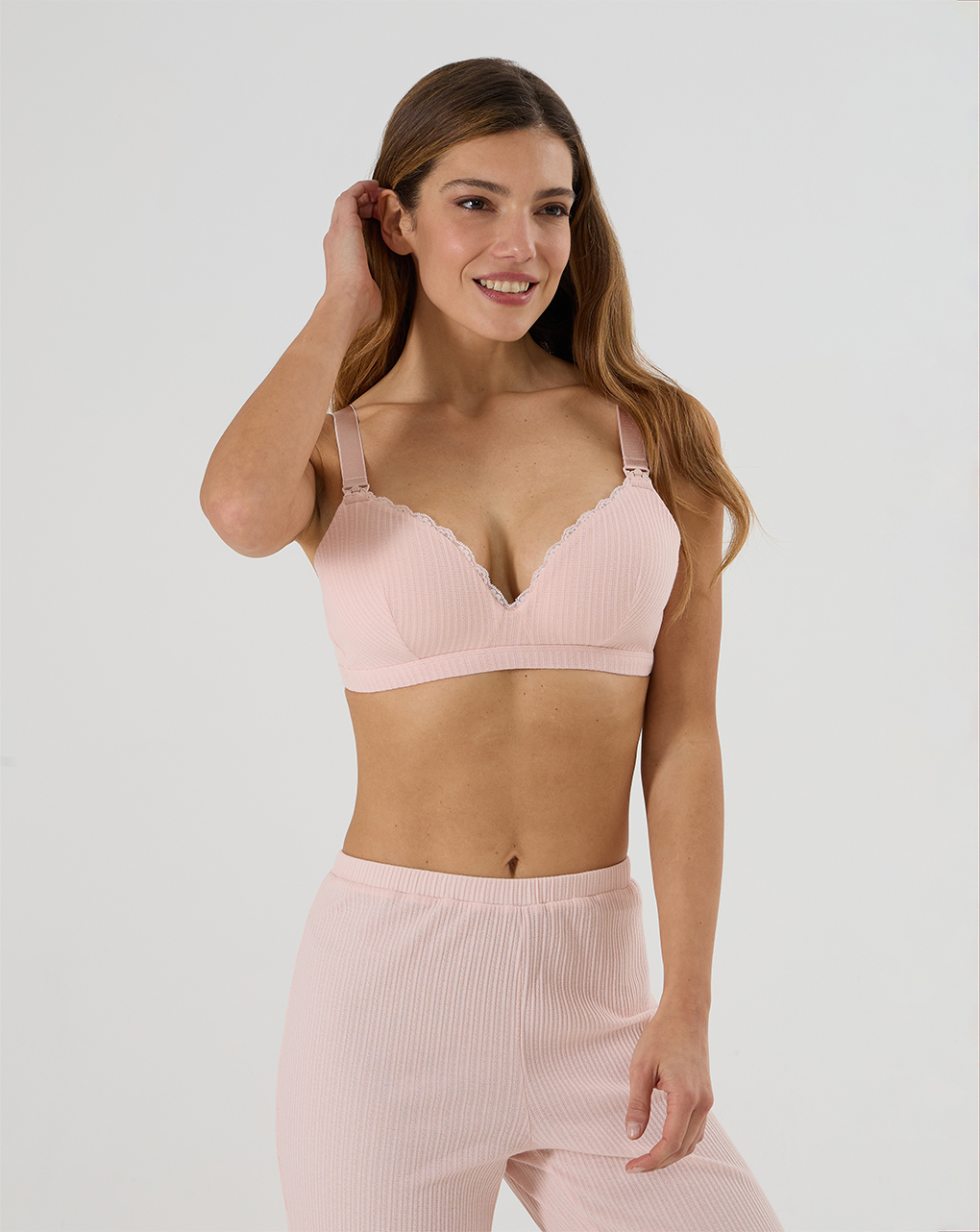 Reggiseno allattamento rosa con pizzo