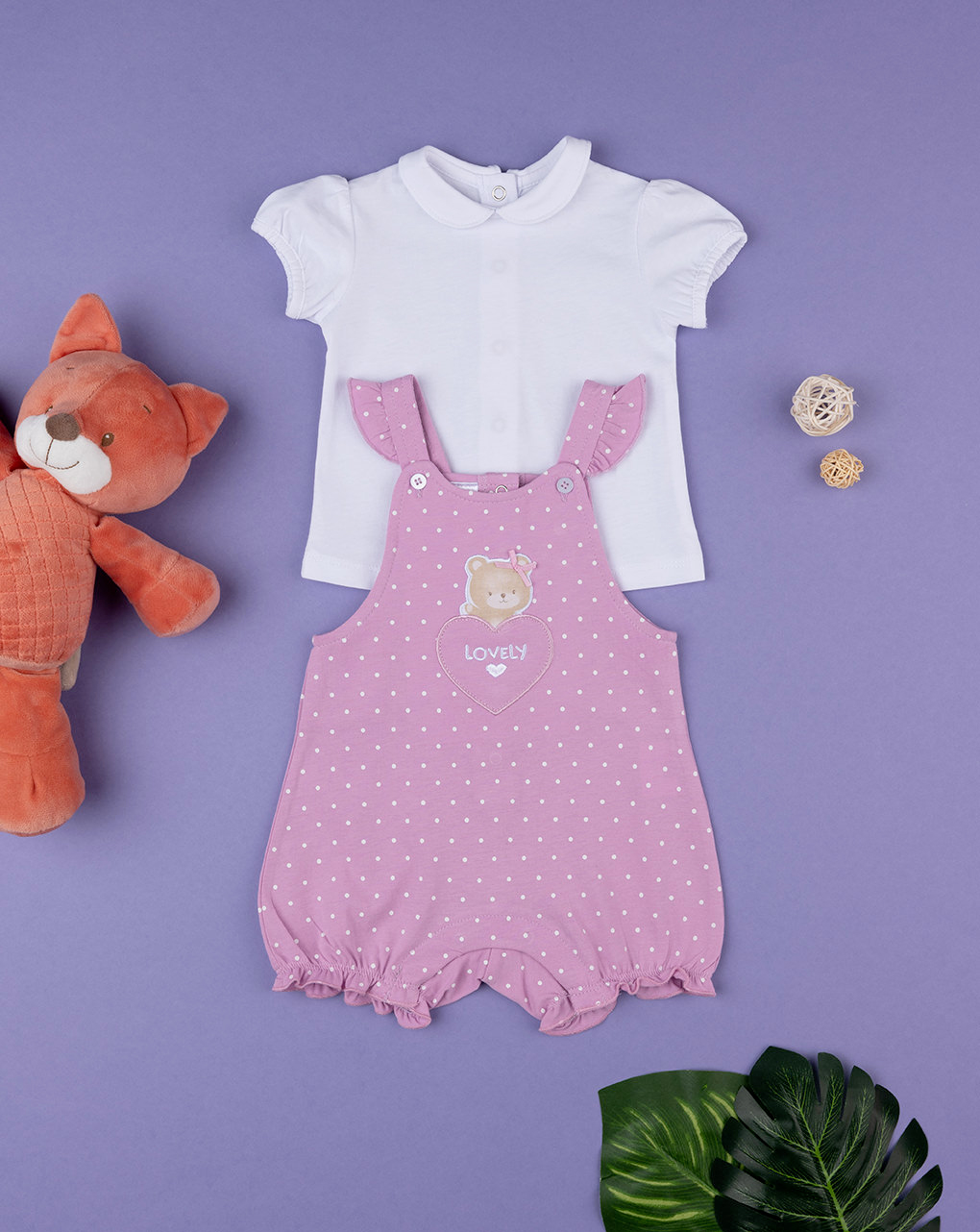 Completo estivo neonata maglia + salopette
