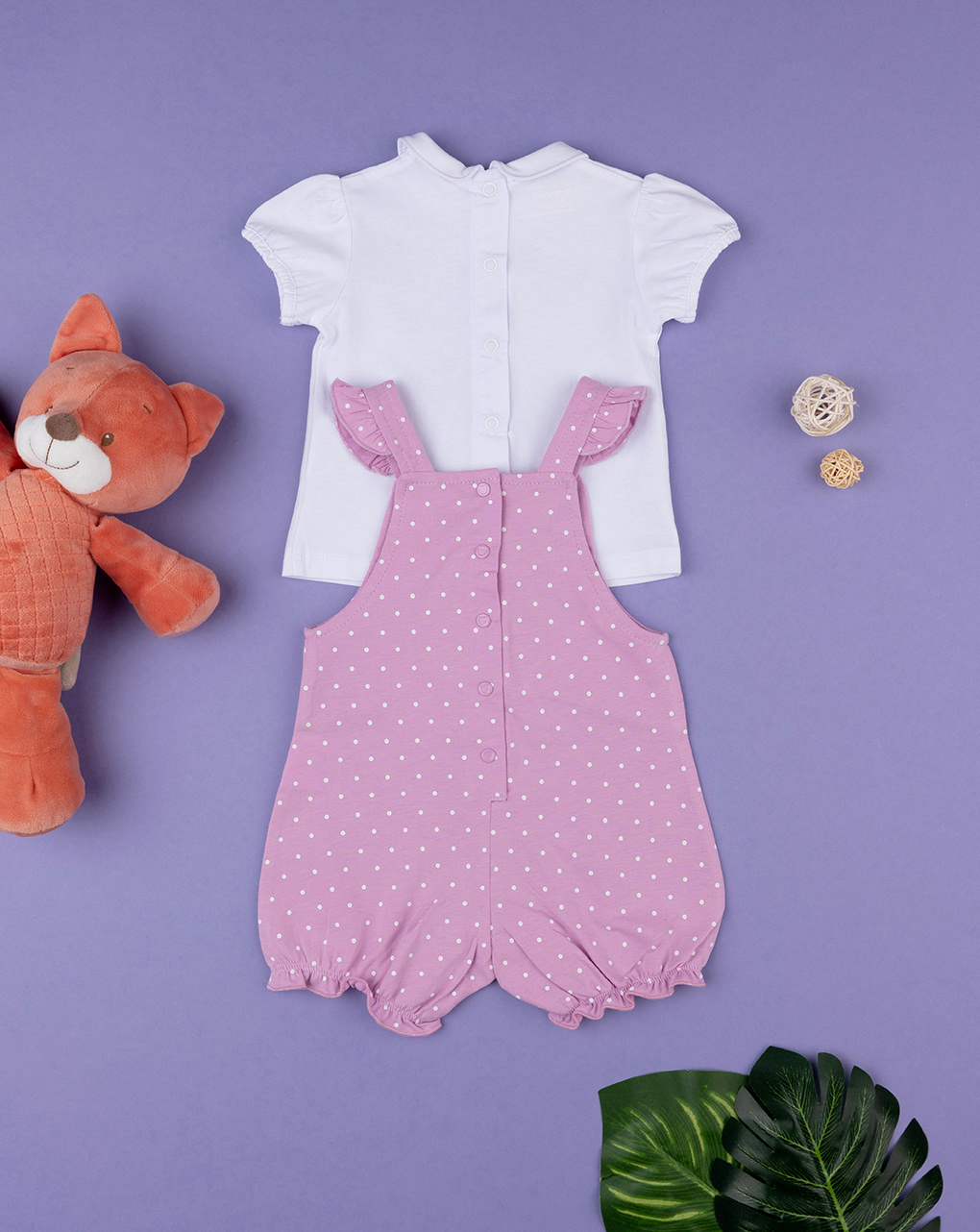 Completo estivo neonata maglia + salopette