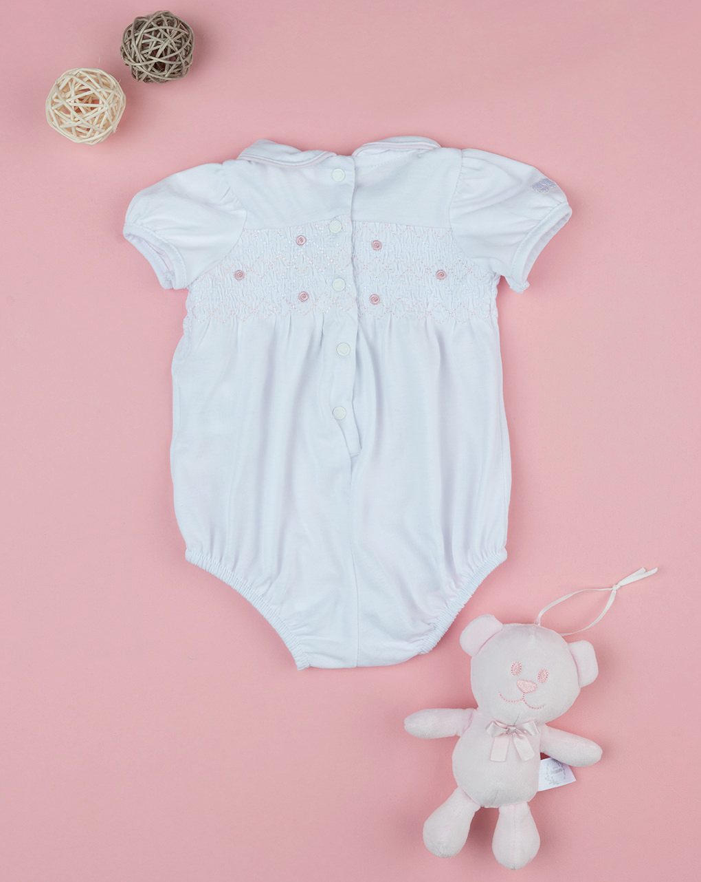 Pagliaccetto neonata ricami con peluches
