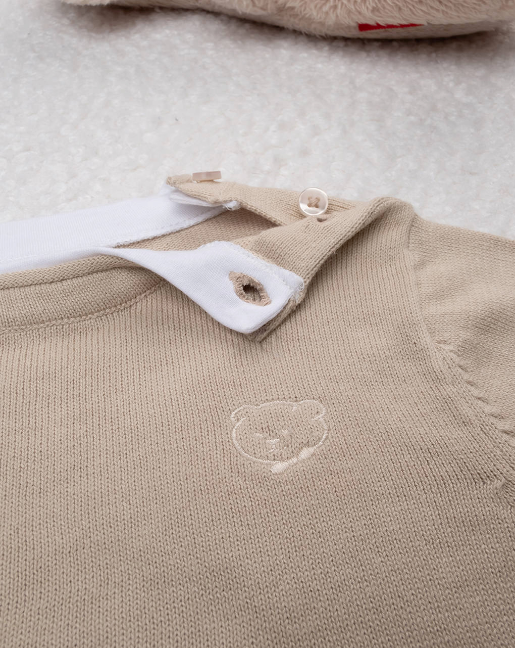 Maglia bimbo beige orsetto