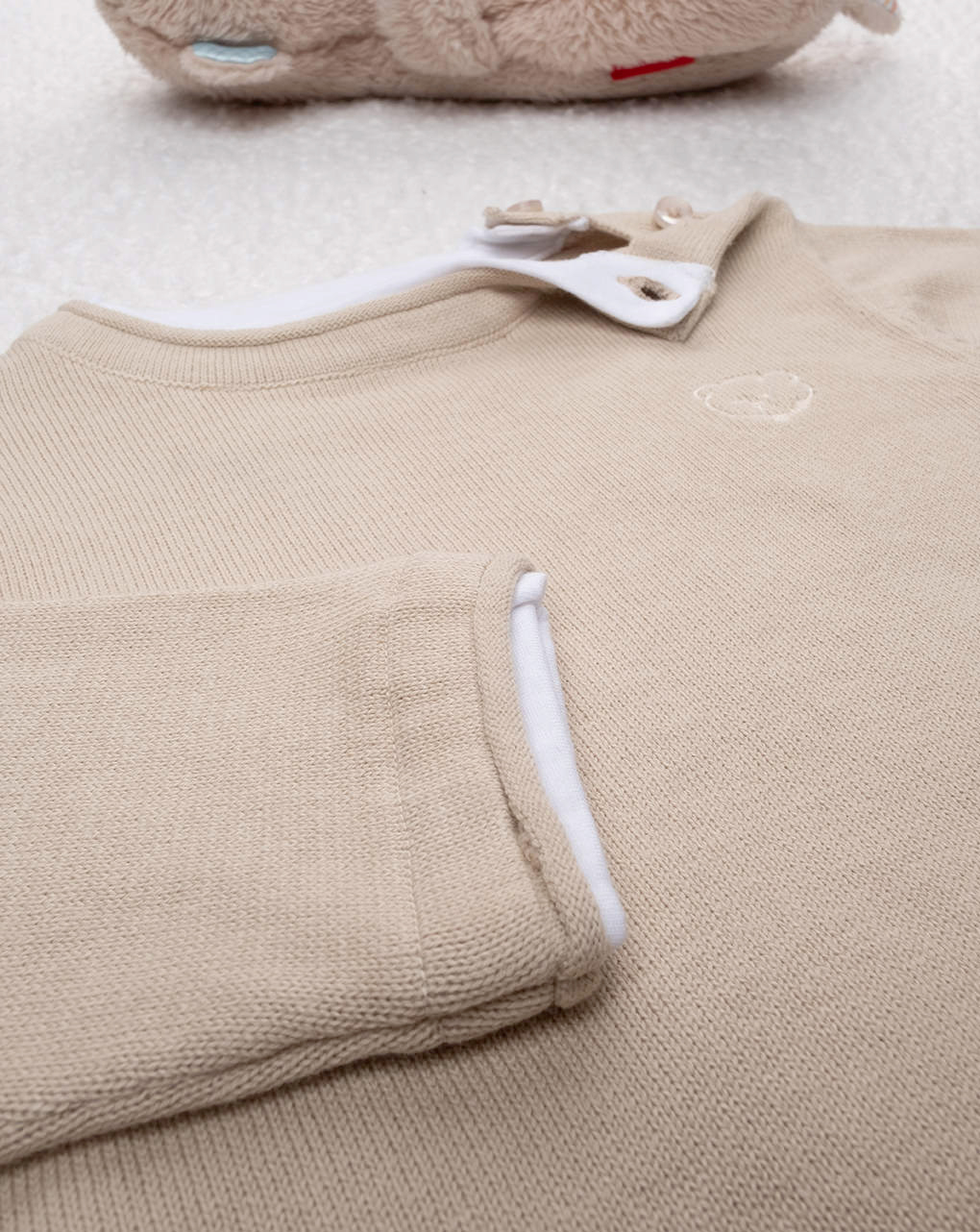 Maglia bimbo beige orsetto