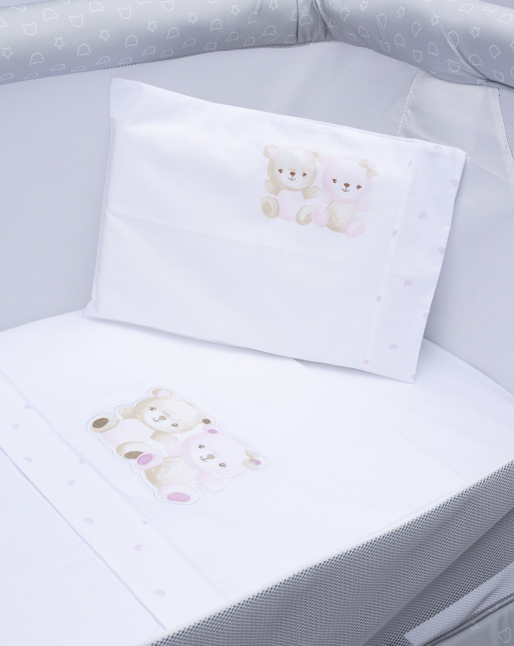 Baby Comfort Set Copripiumino E Federa 80x70 Cm – Culla E Carrozzina – Luna Fiorita – Cotone 100%