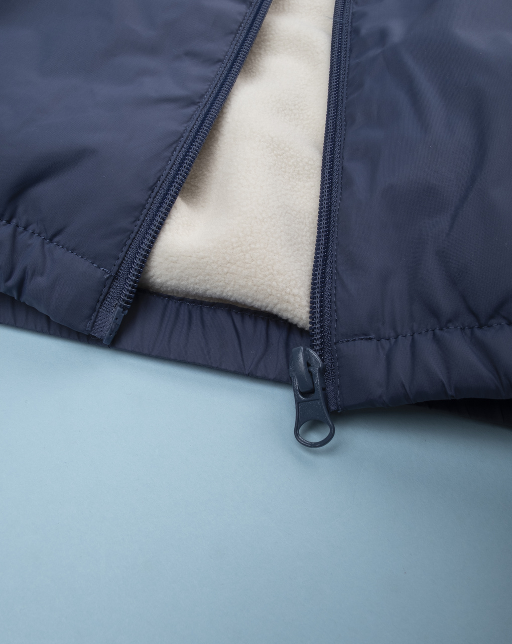 Giubbino bimbo blu materiale riciclato