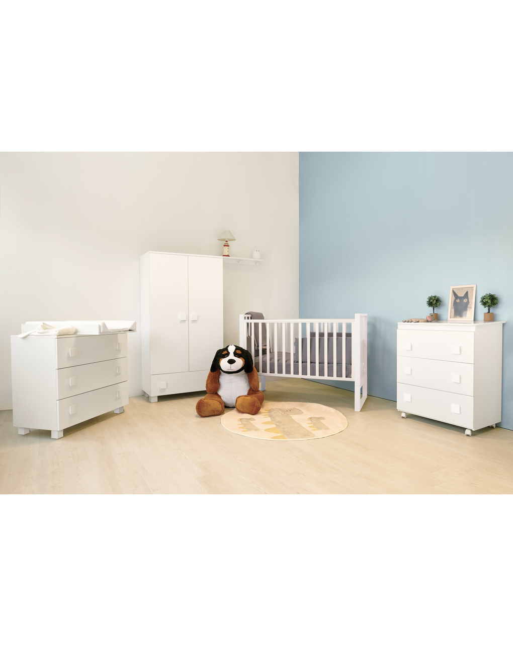 Letto infinito bianco c/tessile muslin verde - italbaby