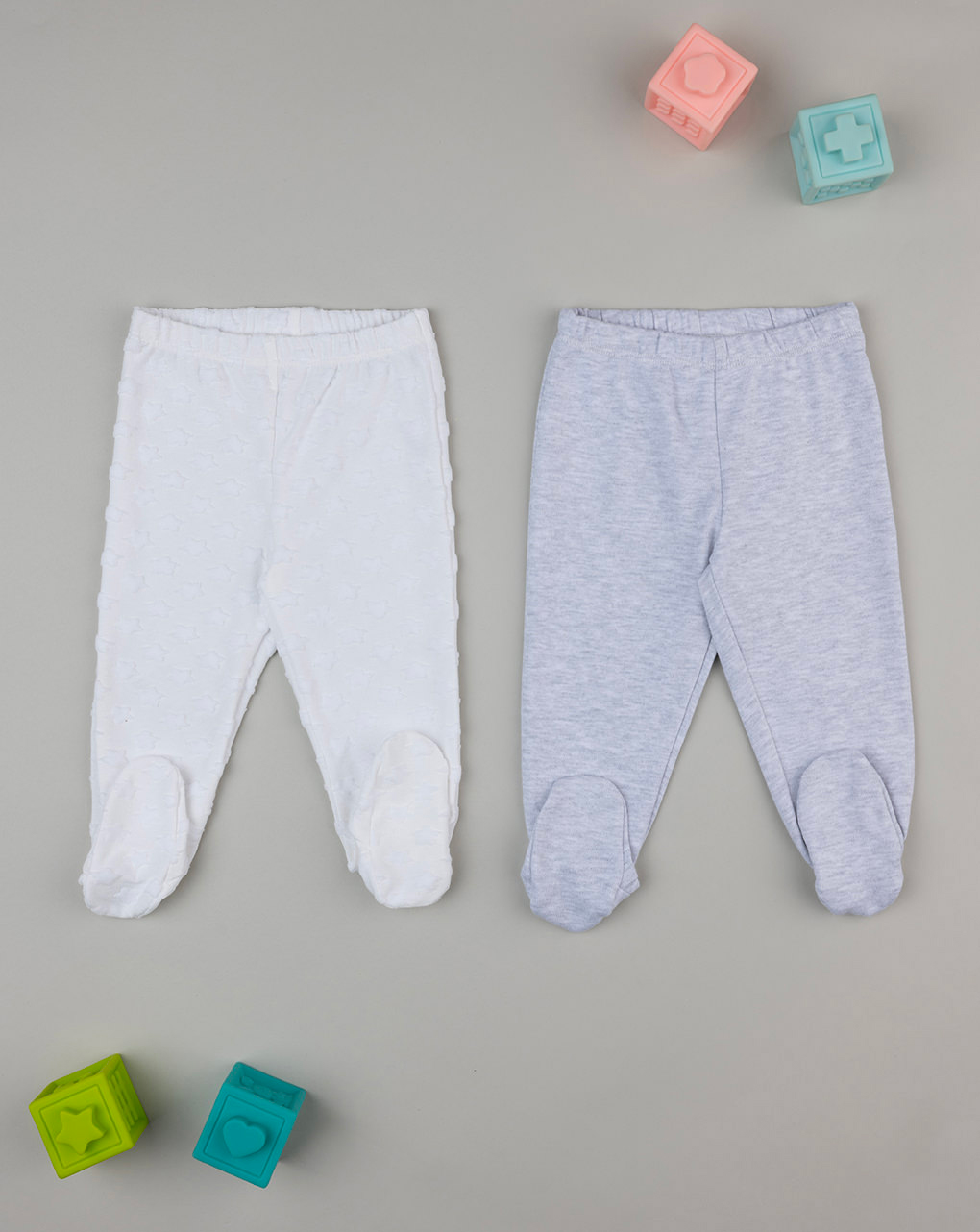 Pack 2 ghette unisex grigie e bianche