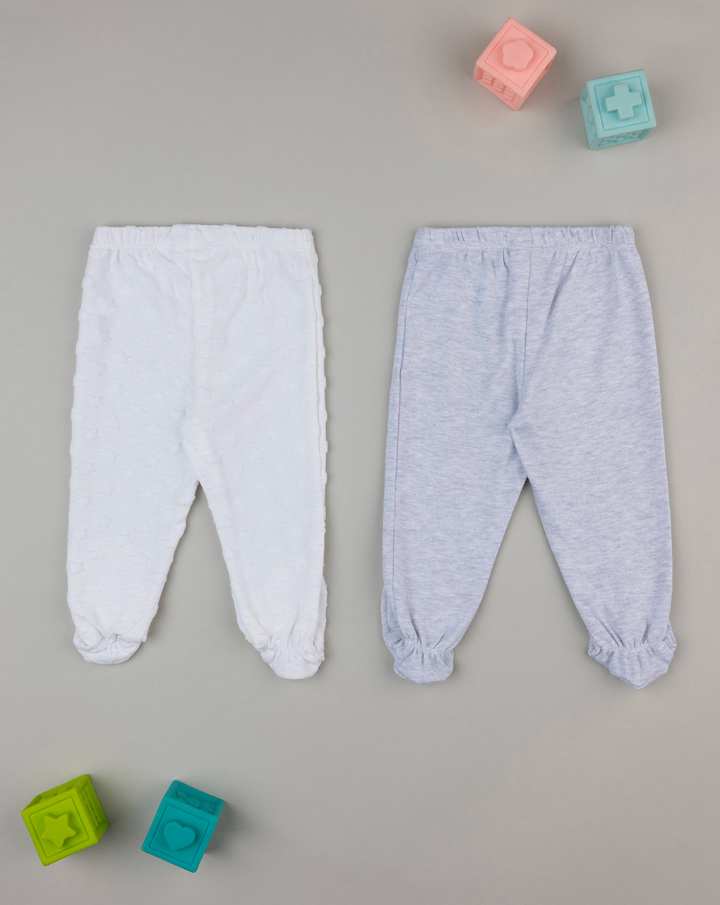 Pack 2 ghette unisex grigie e bianche