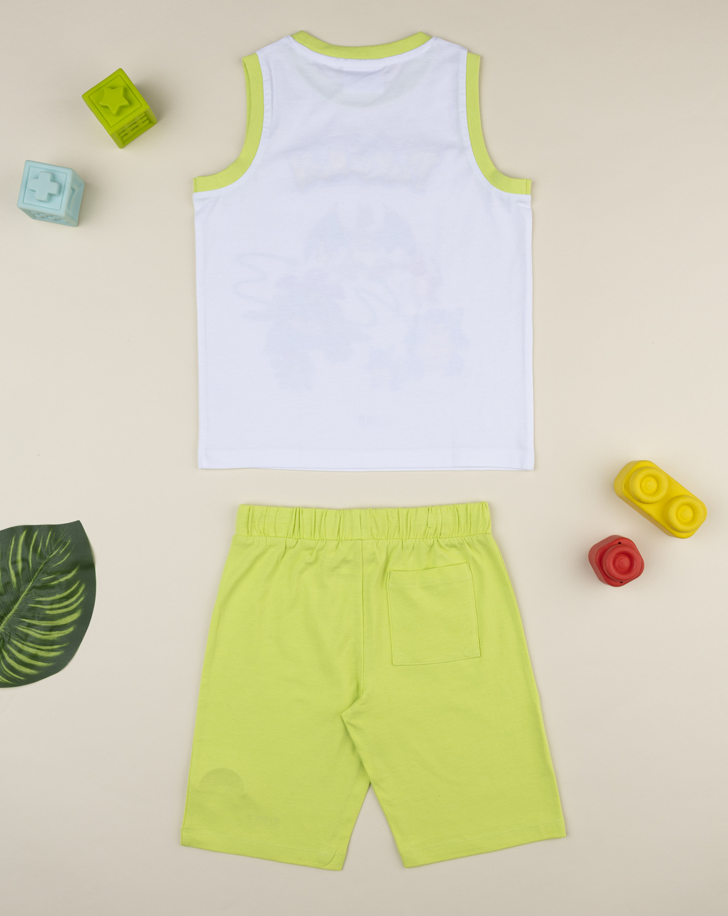 Completo estivo bambino pokemon bianco/verde