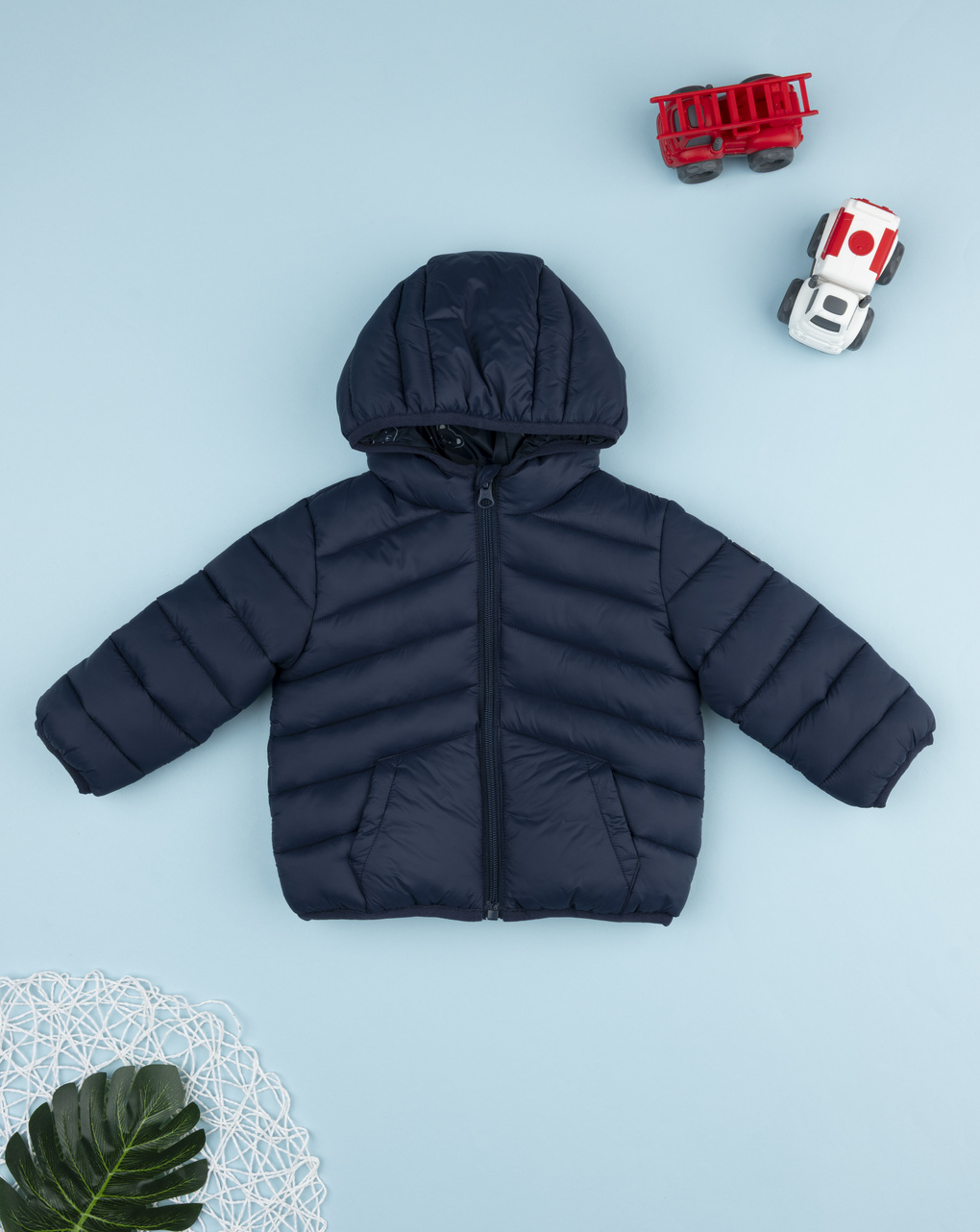 Giacca bimbo blu materiale riciclato
