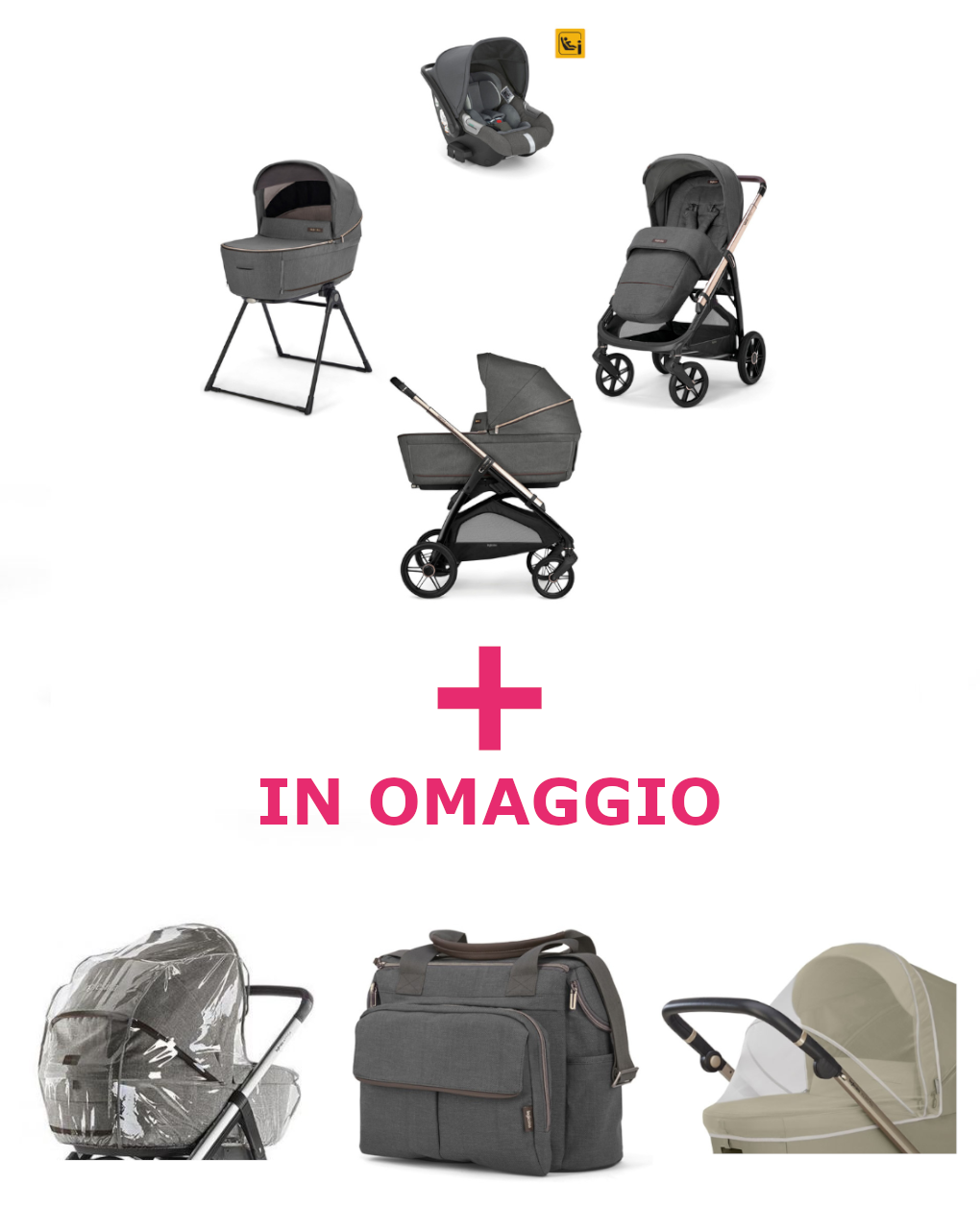 Trio system4 aptica darwin velvet grey + accessori in omaggio