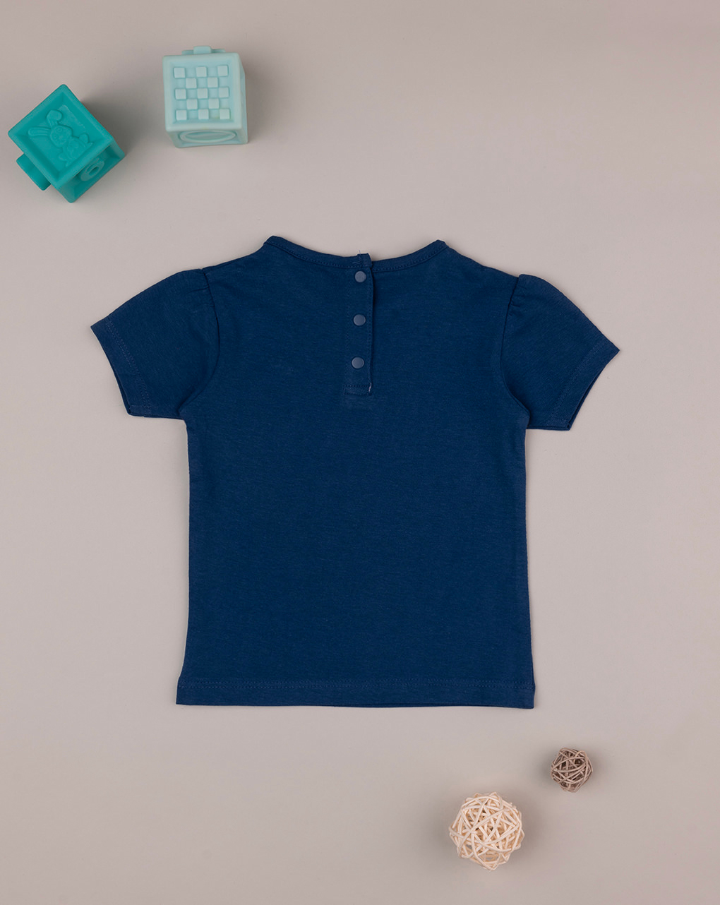 T-shirt blu maniche corte bimba