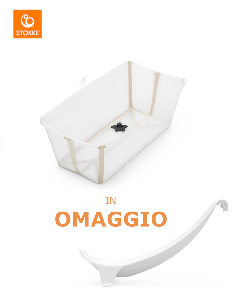 Flexi bath sandy beige + supporto in omaggio - stokke®