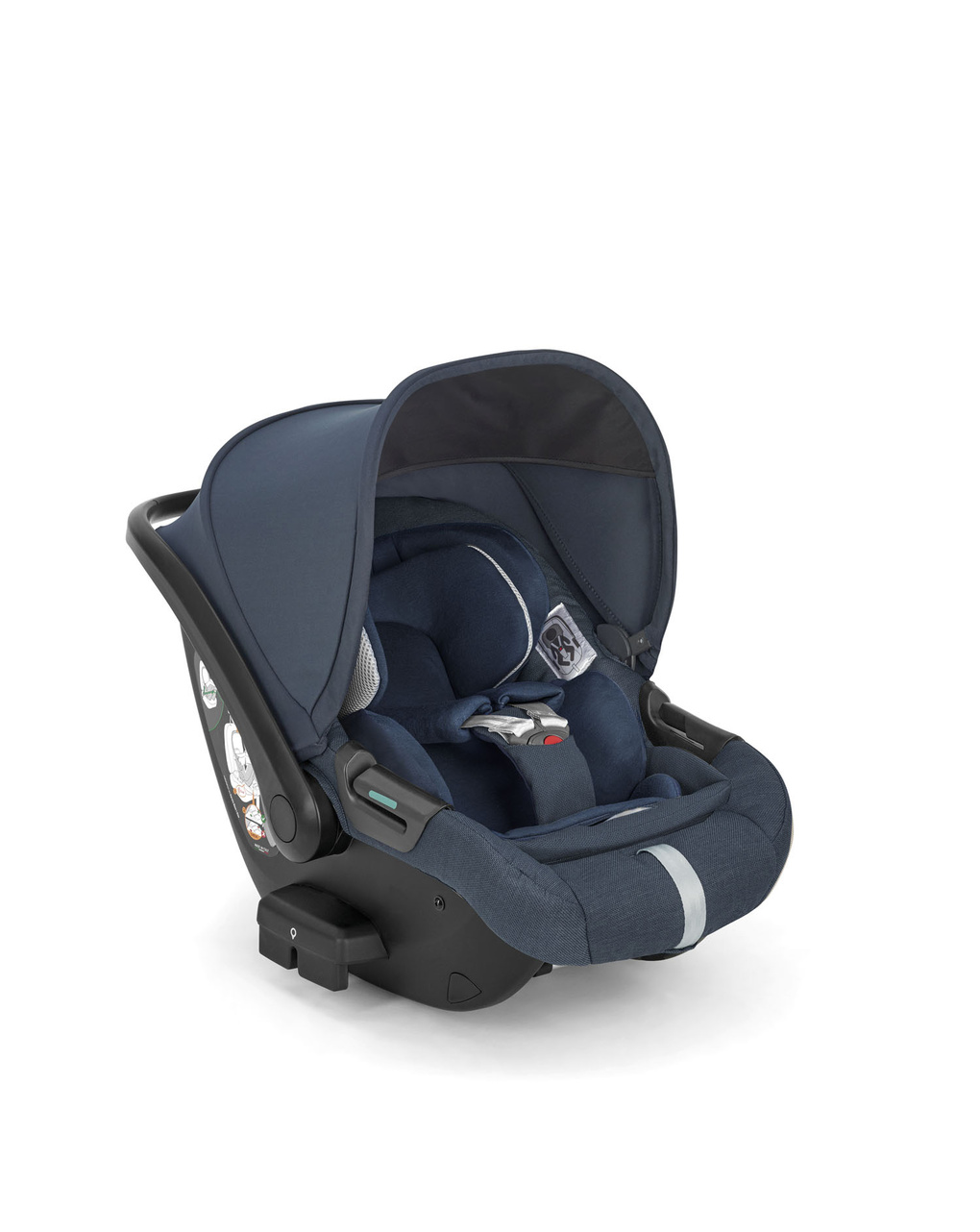 Sistema modulare aptica system quattro colore resort blue con telaio litio e seggiolino auto darwin infant recline - inglesina