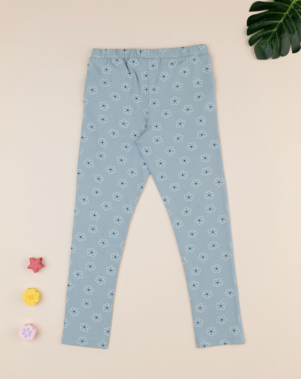 Legging bimba verde margherite