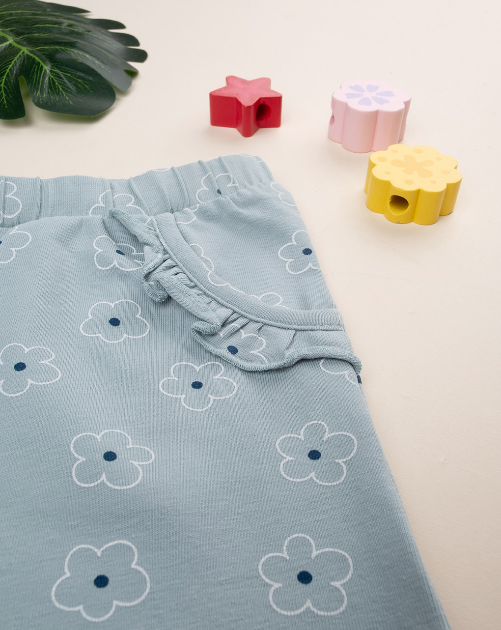 Legging bimba verde margherite