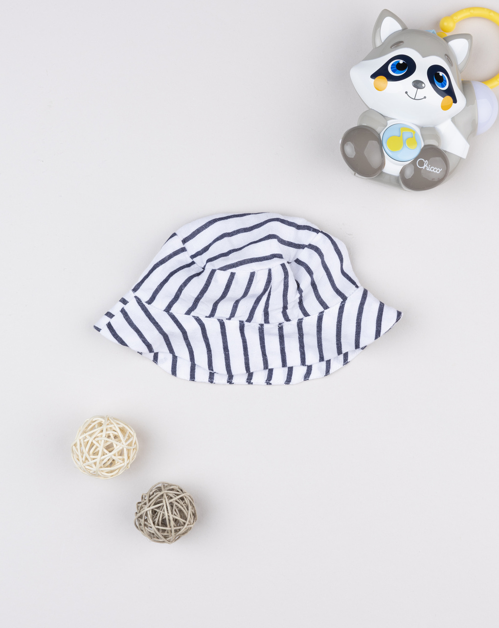 Cappello pescatore bimba lino a righe