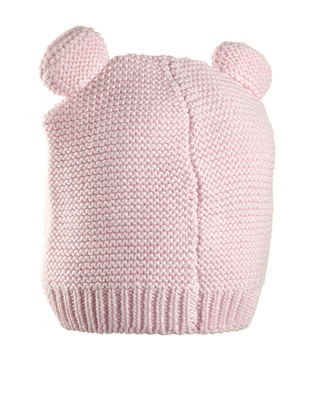 Cappello tricot rosa neonata  con orecchie