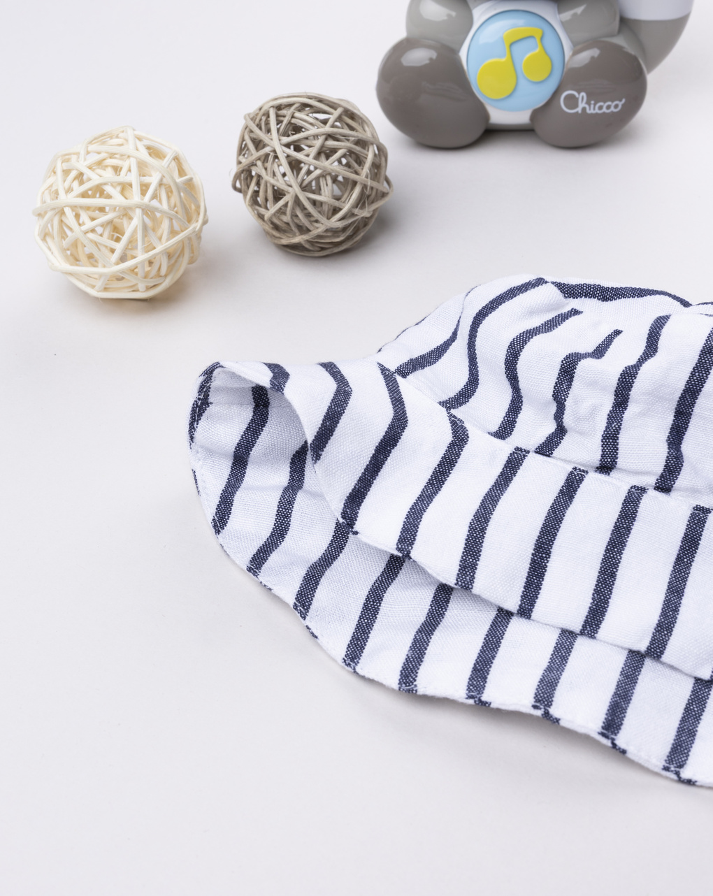 Cappello pescatore bimba lino a righe