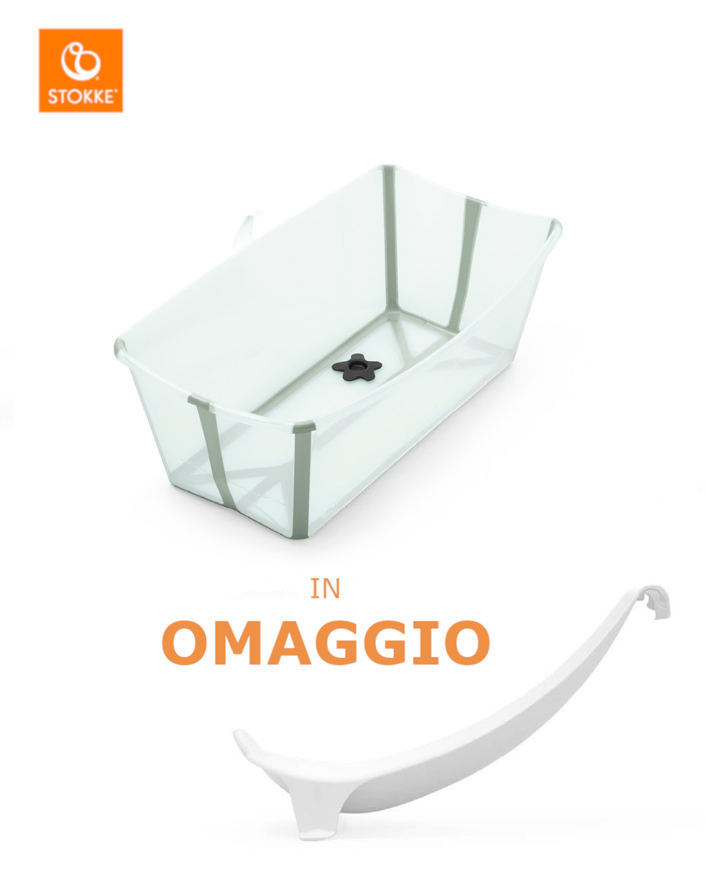 Flexi bath soft mint + supporto in omaggio - stokke®