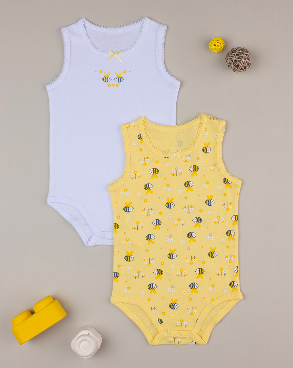 Pack 2 body canotta bimba organic cotton