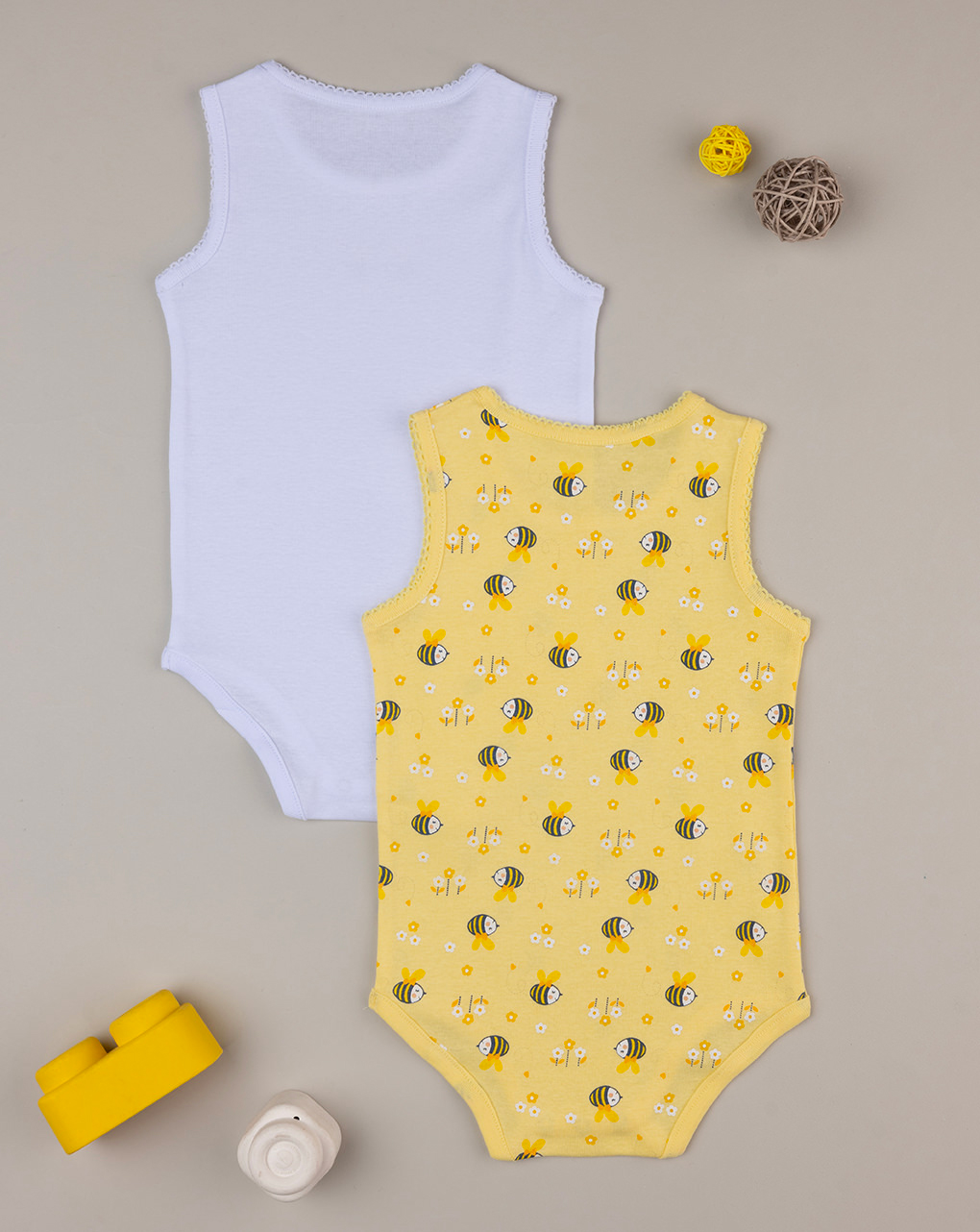 Pack 2 body canotta bimba organic cotton