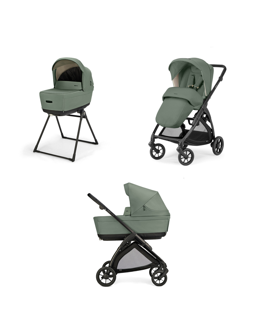 Electa system duo colore murray green con telaio total black - inglesina