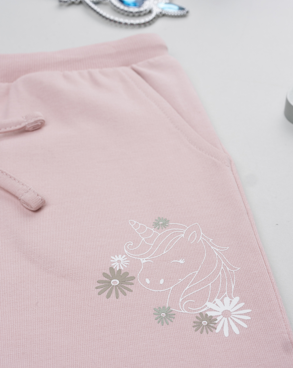 Pantalone felpato bimba rosa unicorno