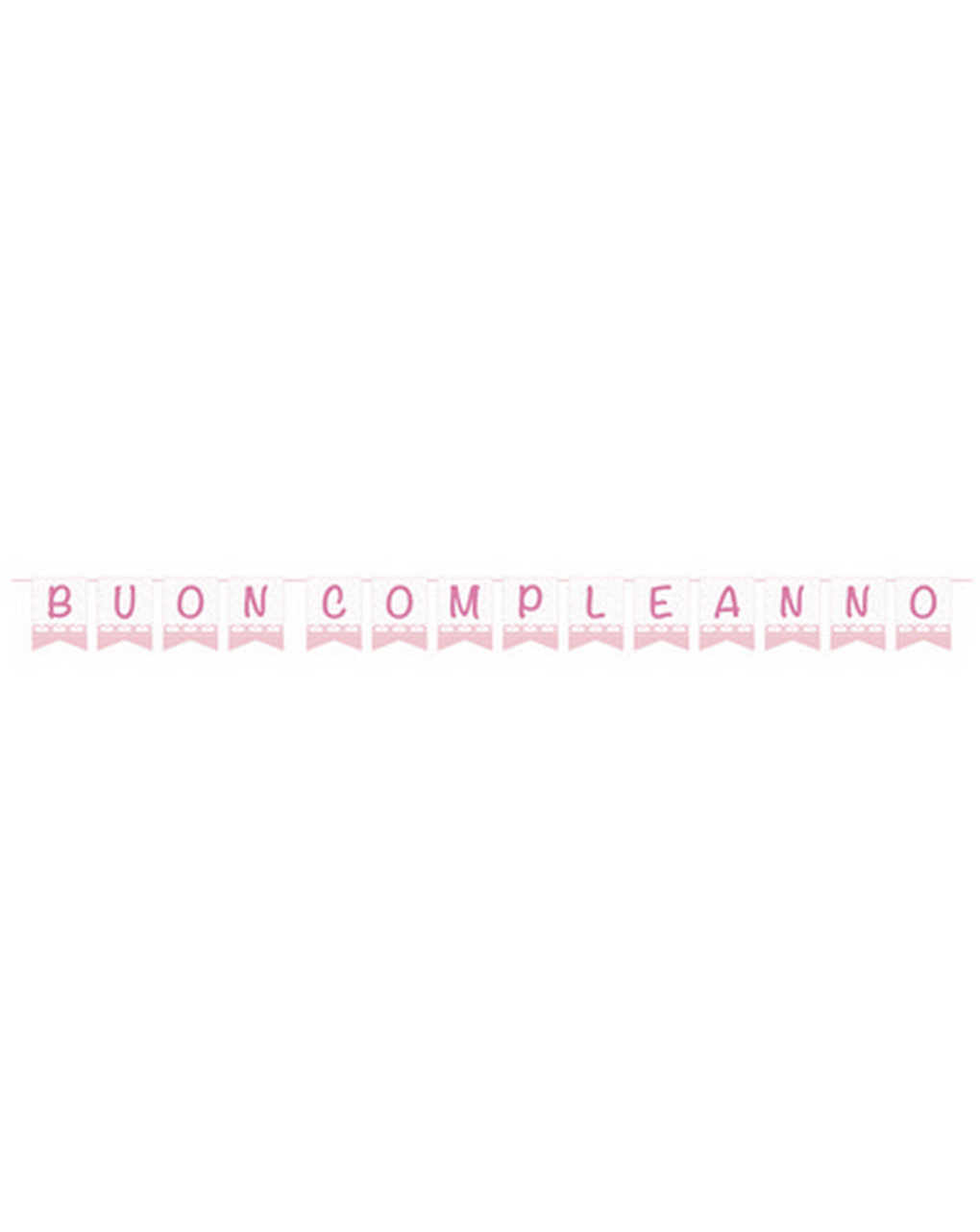 Festone 33 bandiere carta 15x20 cm - baby rosa