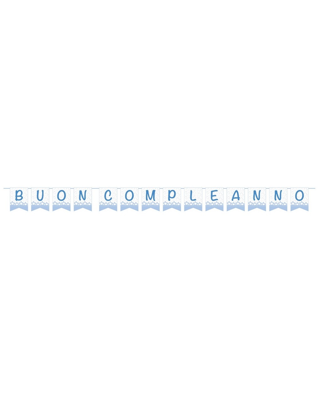 Festone 33 bandiere carta 15x20 cm - baby azzurro